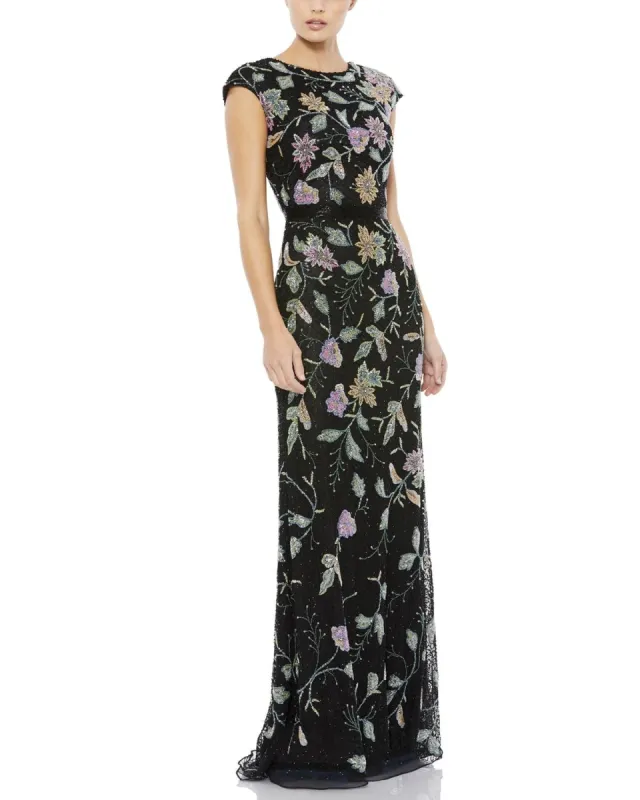 Cap Sleeve Column Gown sold by Lord & Taylor