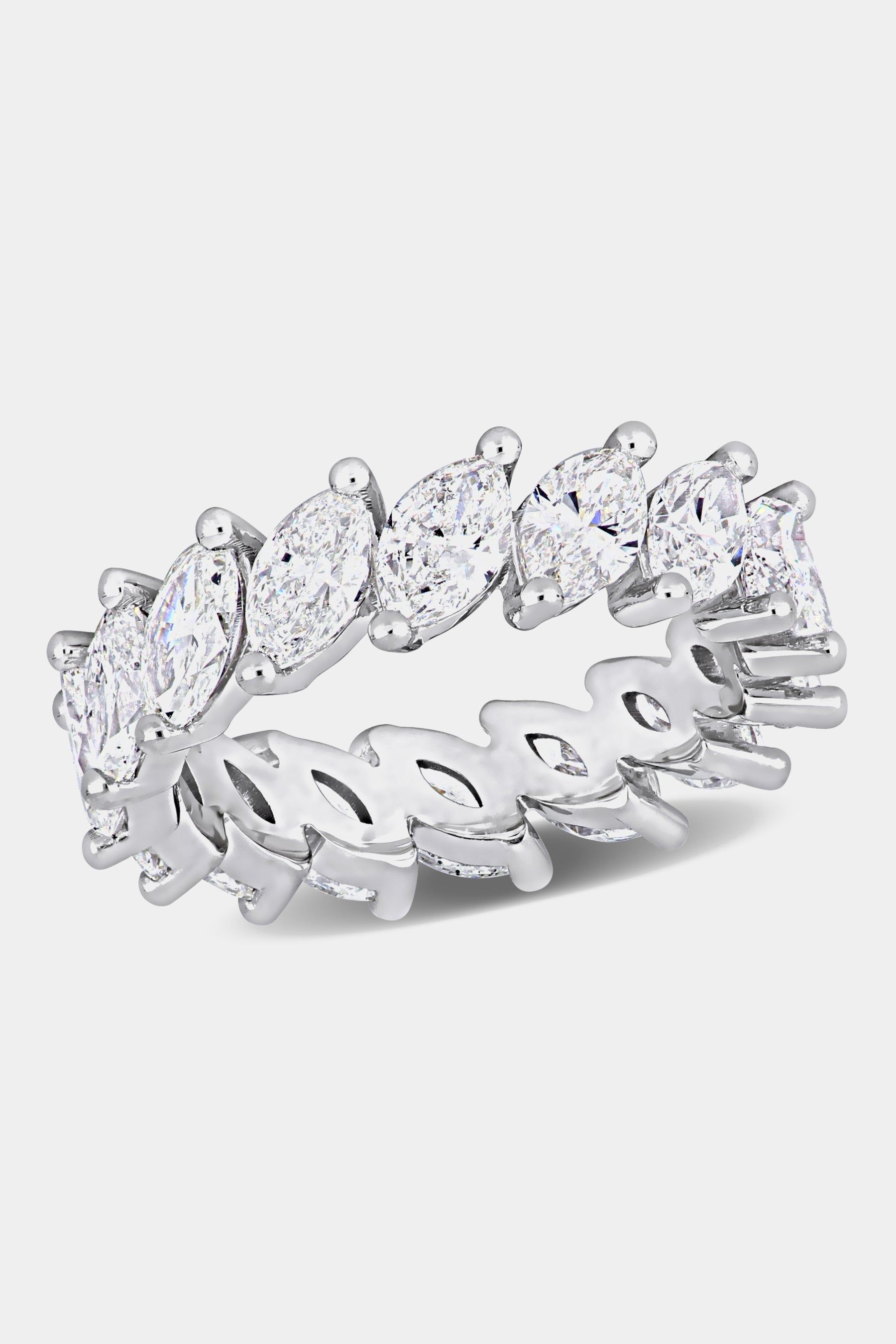 Diamond Marquise Cut Eternity 18k White Gold Ring sold by Lord & Taylor