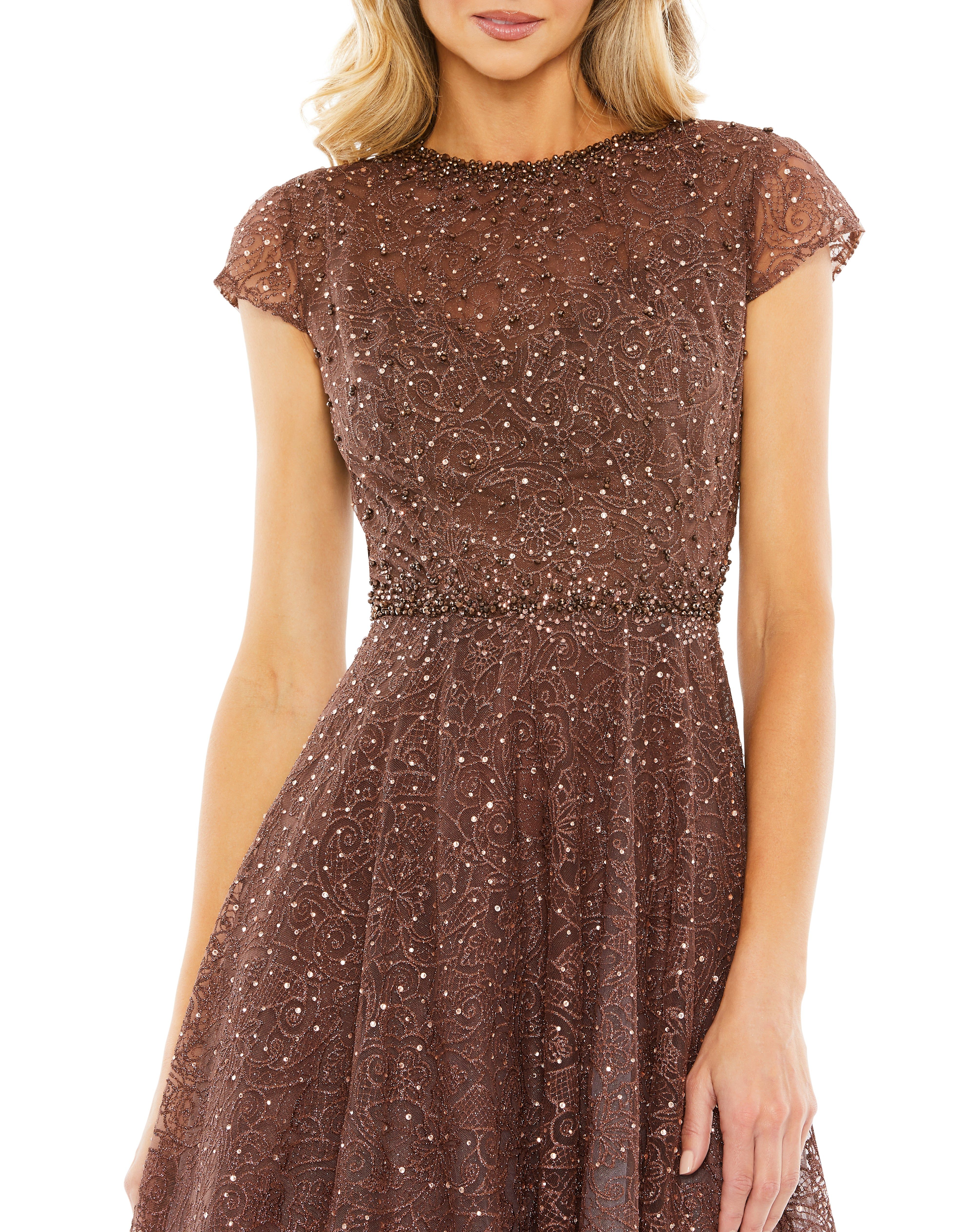Embellished Cap Sleeve A Line Dress sold by Lord & Taylor product image thumbnail 2