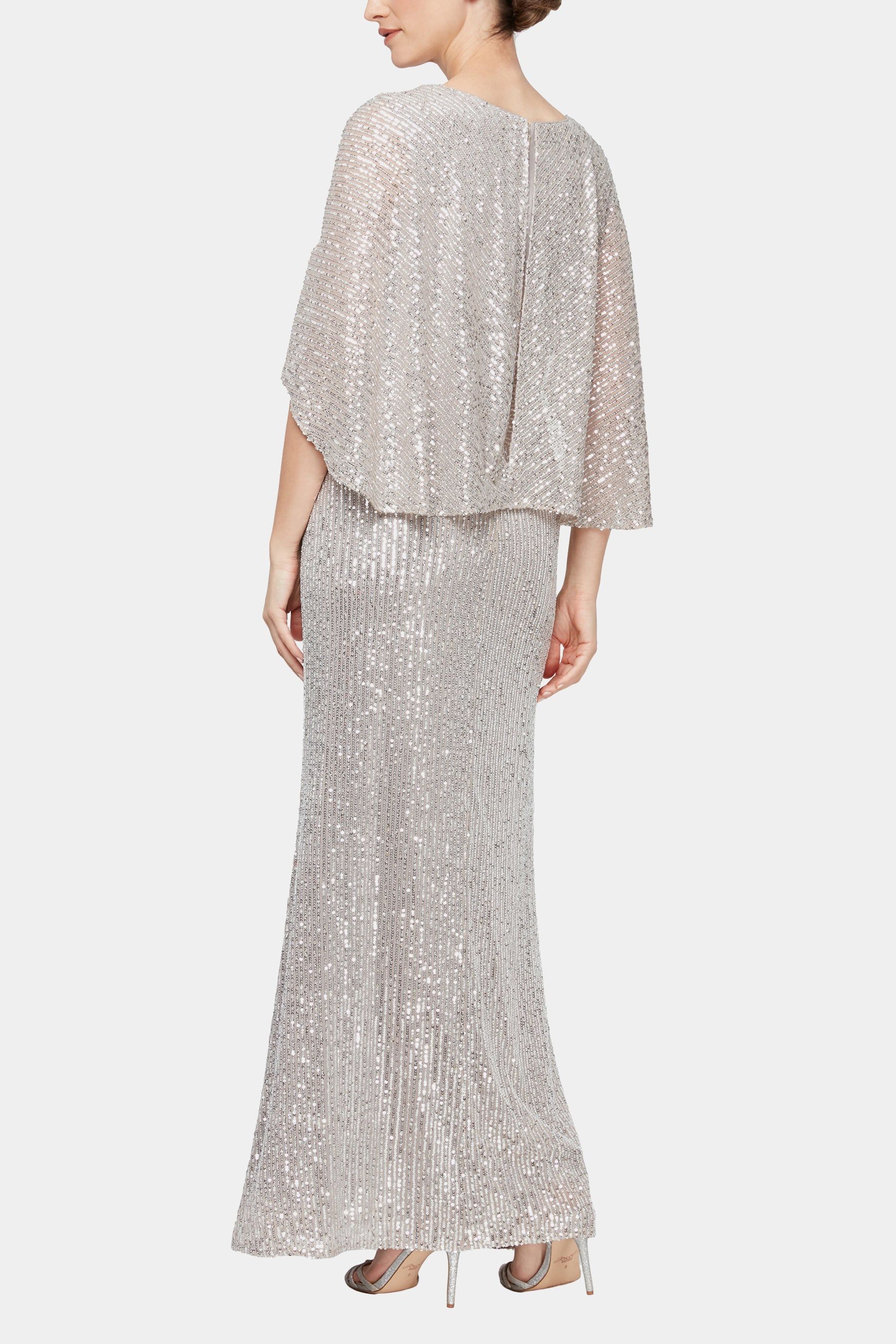 Sequin Embellished Surplice Neckline Long Dress sold by Lord & Taylor product image thumbnail 3
