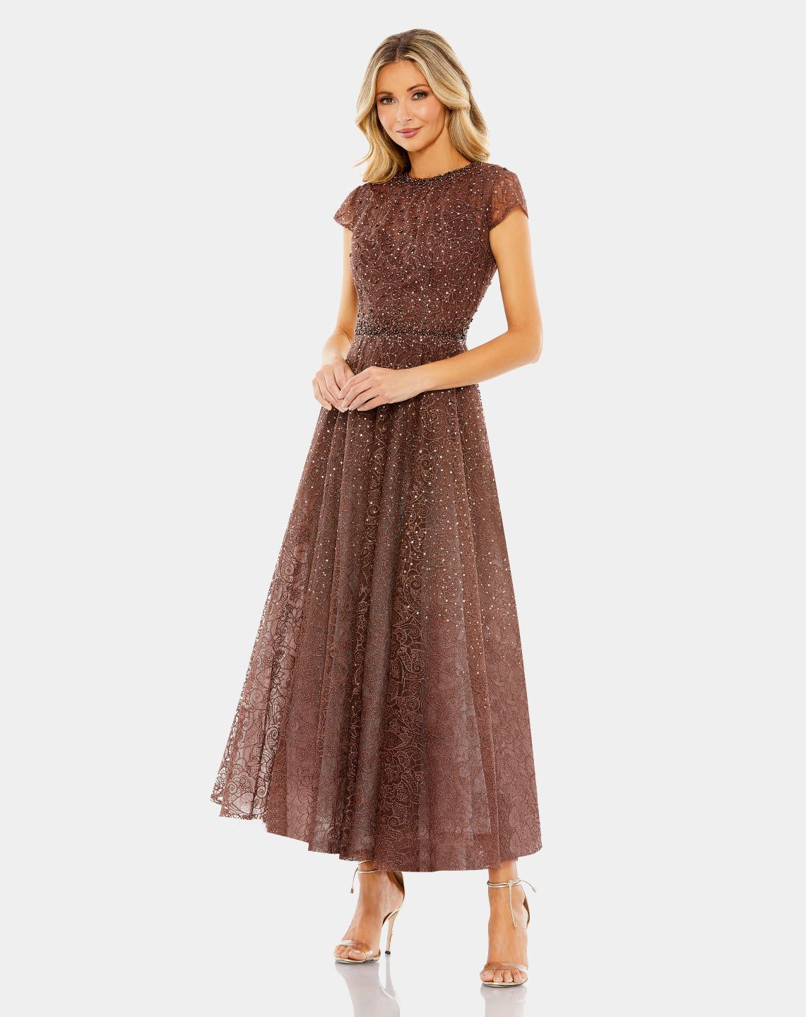 Embellished Cap Sleeve A Line Dress sold by Lord & Taylor