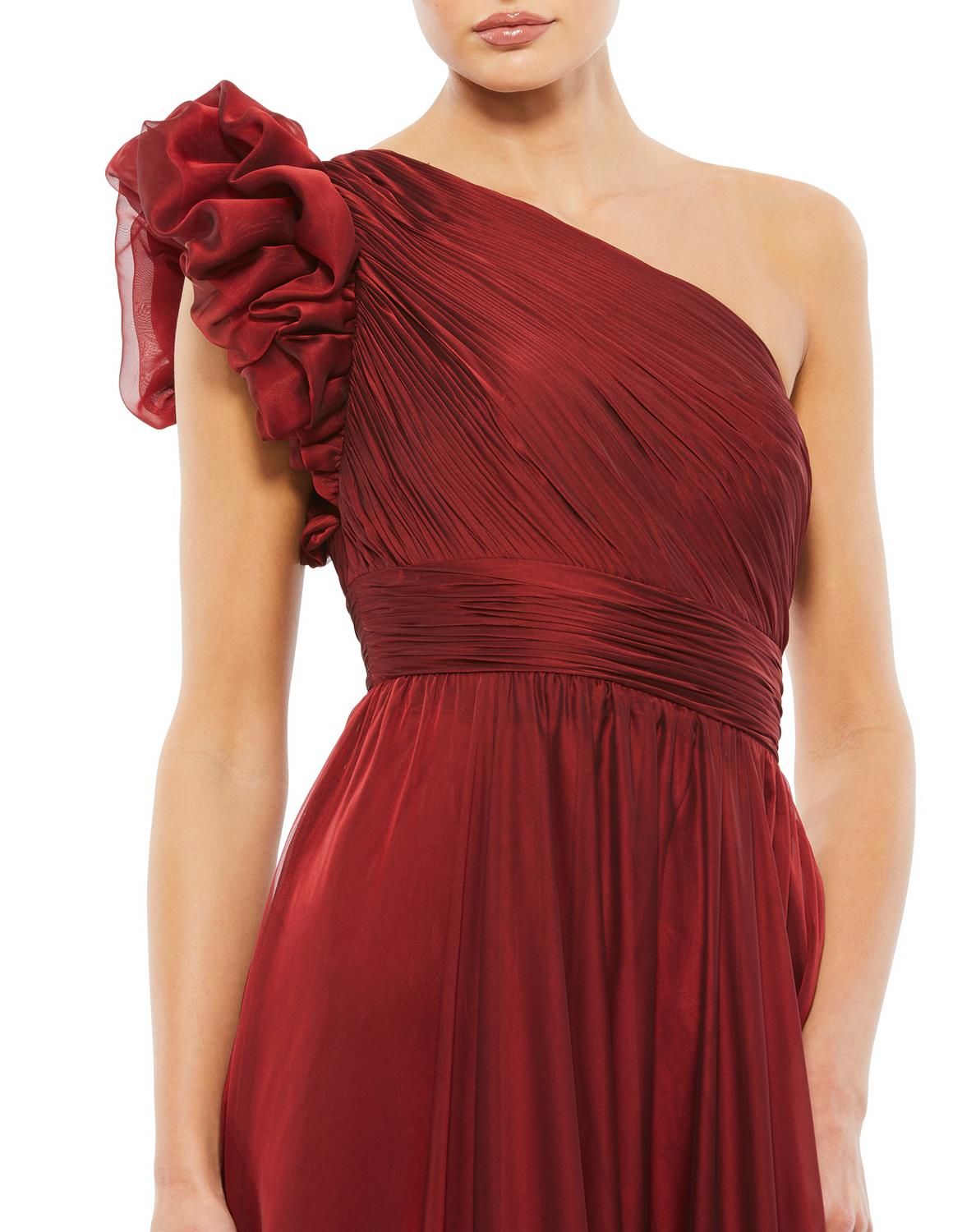 Ruffled One Shoulder Tiered Chiffon Gown sold by Lord & Taylor product image thumbnail 3
