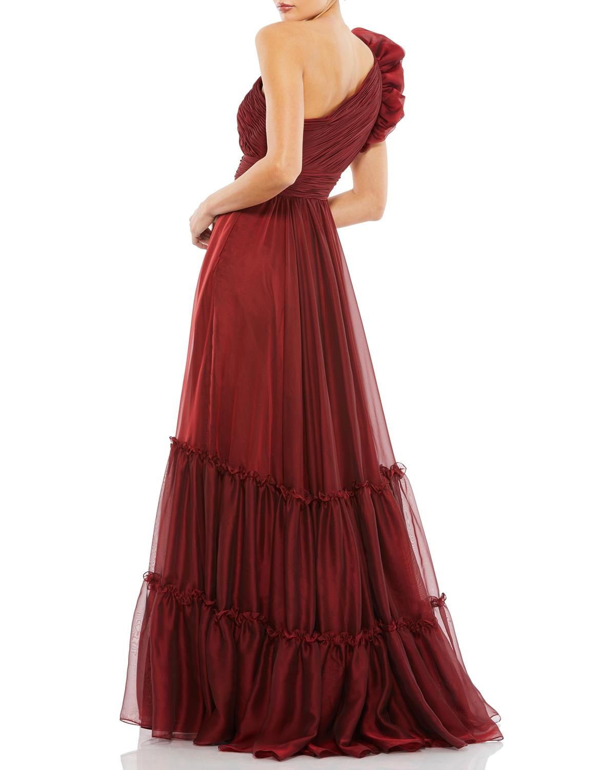 Ruffled One Shoulder Tiered Chiffon Gown sold by Lord & Taylor product image thumbnail 2