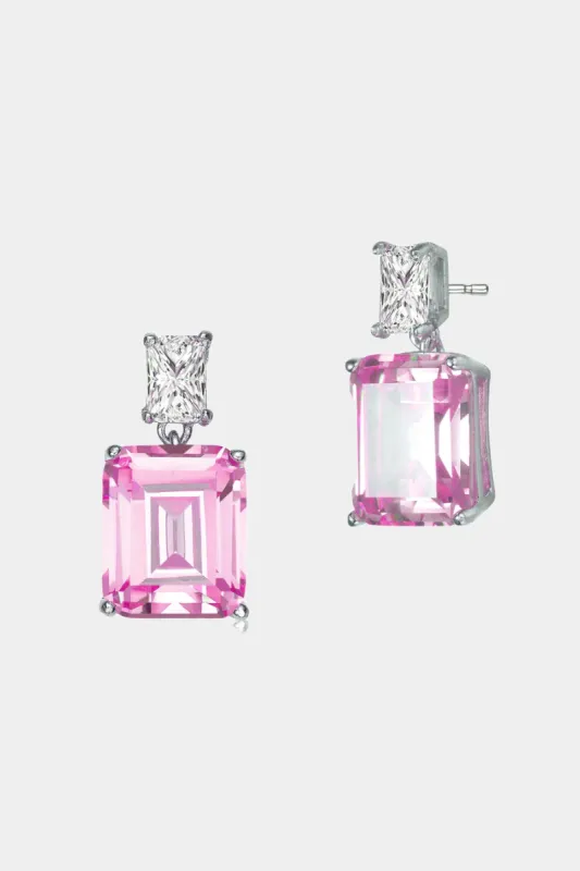 Clear & Pink CZ Two-Stone Drop Earrings sold by Lord & Taylor