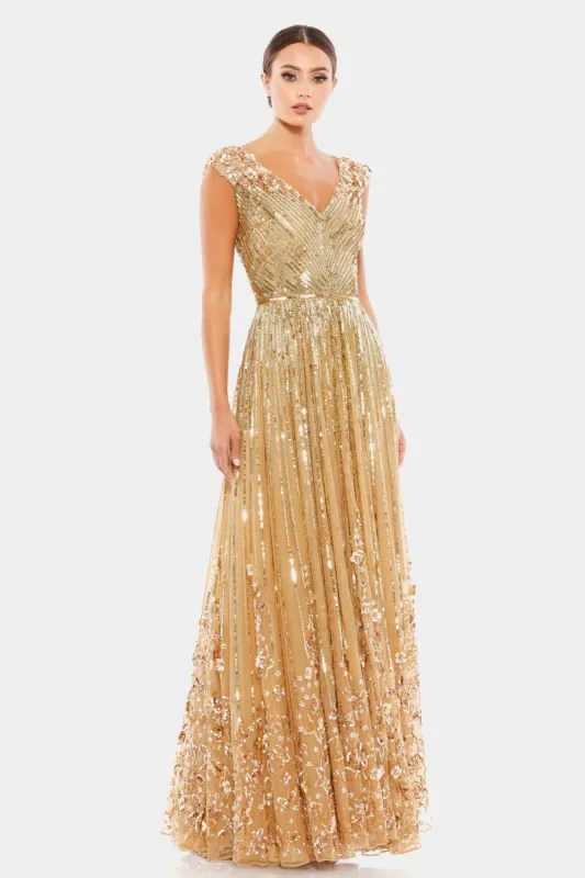 Cap Sleeve A-Line Gown made by Mac Duggal