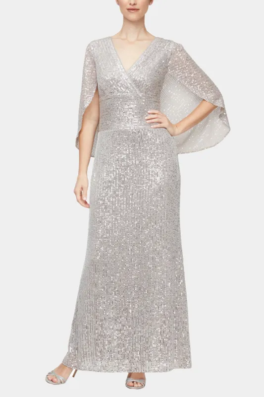 Sequin Embellished Surplice Neckline Long Dress sold by Lord & Taylor