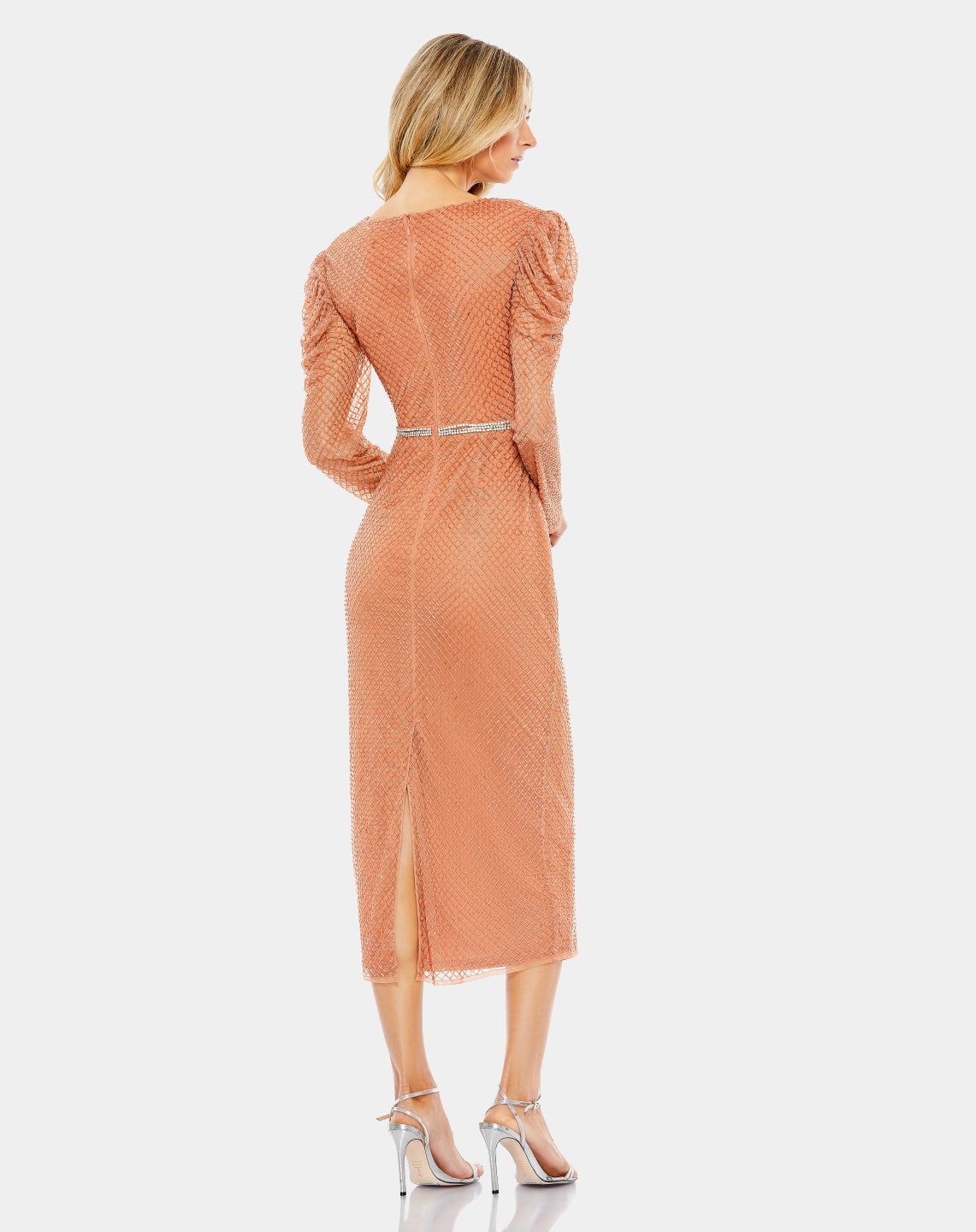 Beaded Wrap Over Puff Sleeve Dress sold by Lord & Taylor product image thumbnail 6