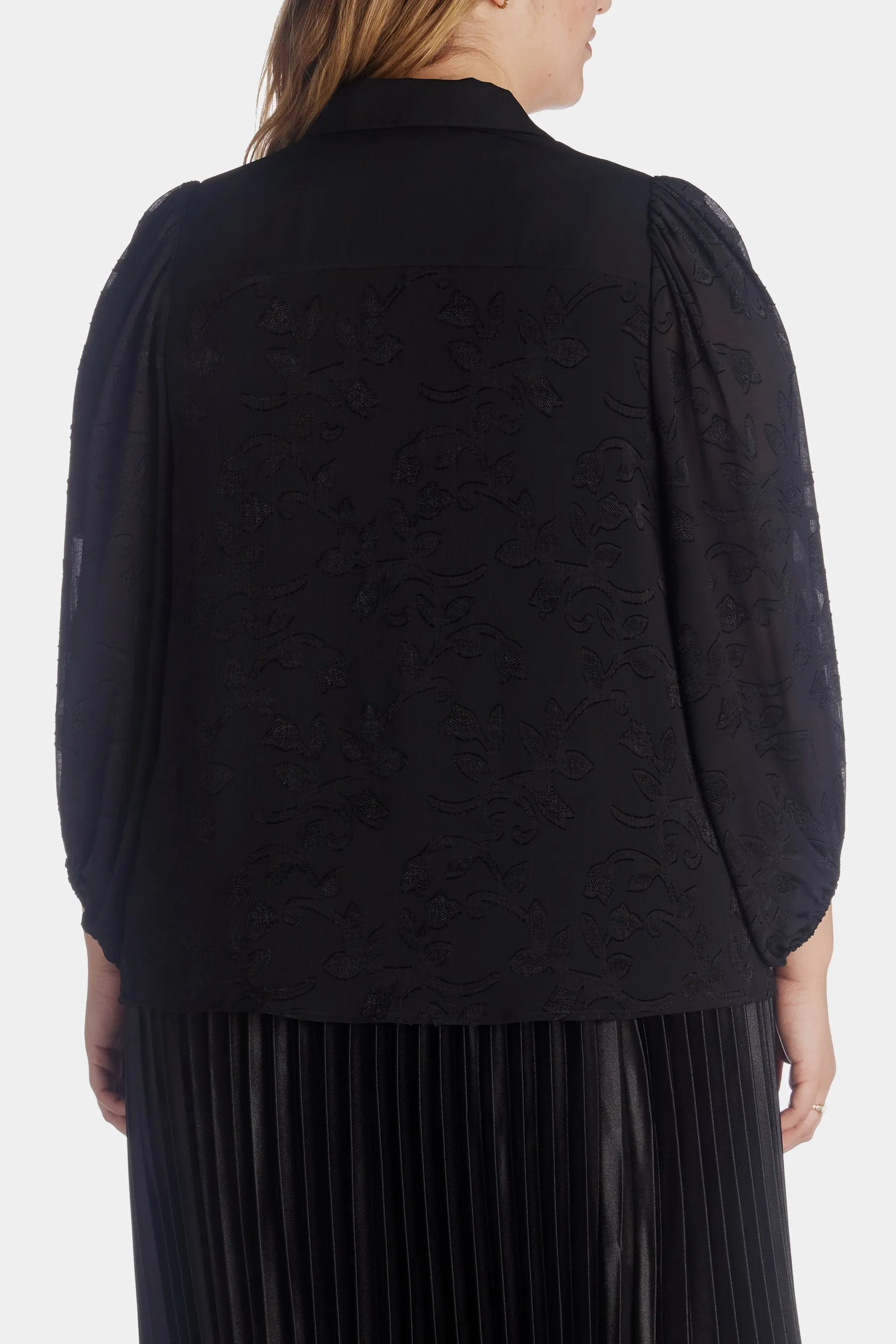 Long Sleeve Jacquard Blouse sold by Lord & Taylor product image thumbnail 5