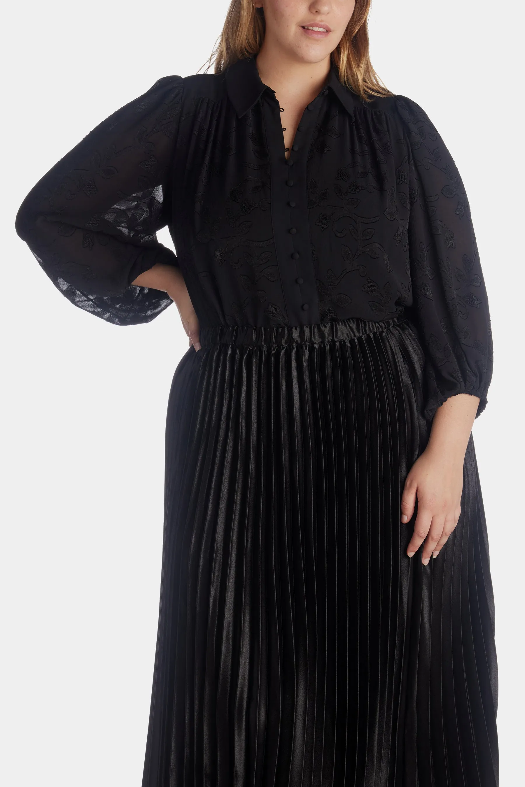 Long Sleeve Jacquard Blouse sold by Lord & Taylor product image thumbnail 3