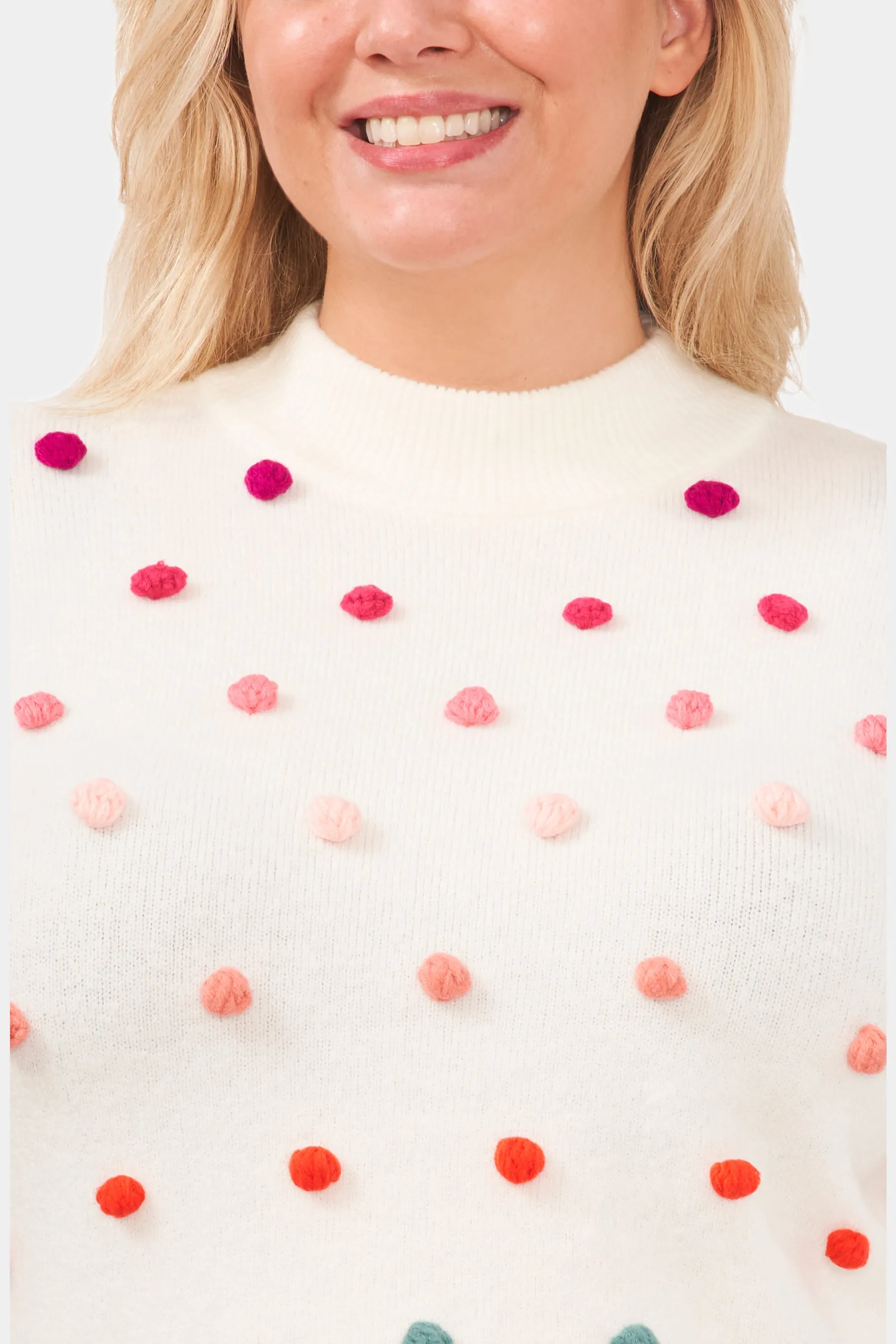 Mock Neck With Rainbow Pompom sold by Lord & Taylor product image thumbnail 2