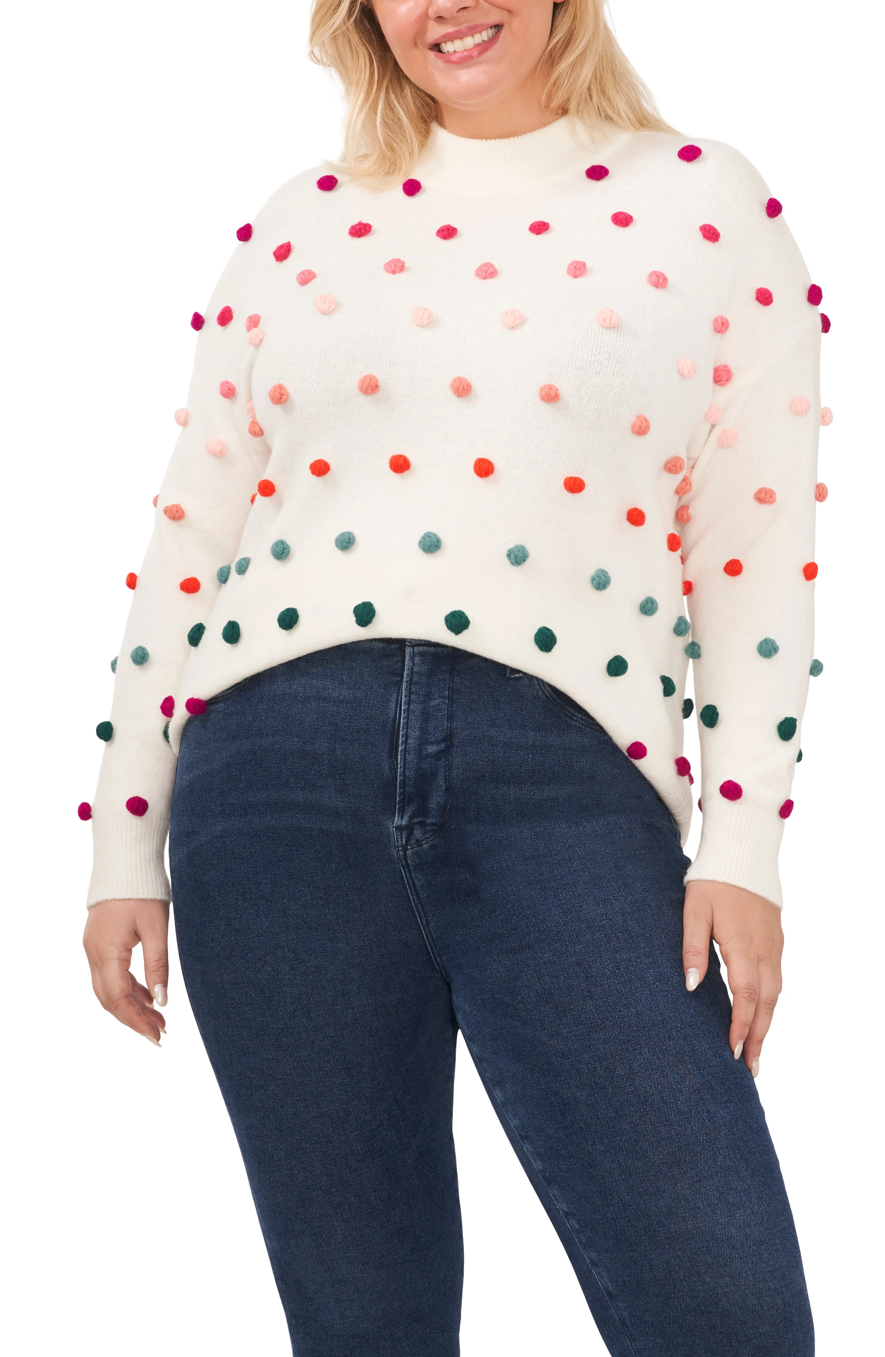 Mock Neck With Rainbow Pompom sold by Lord & Taylor product image thumbnail 5