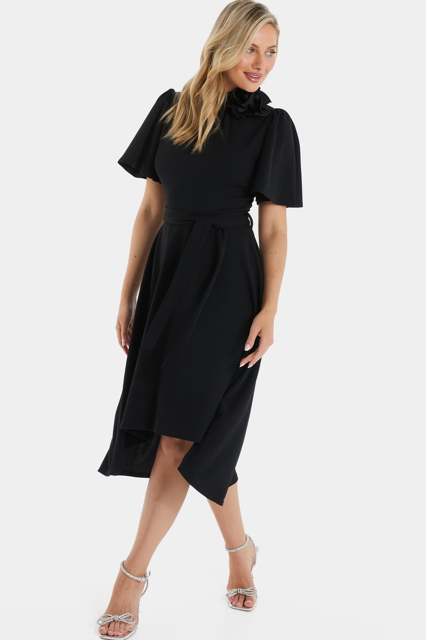 Flower Detail Dip Hem Dress sold by Lord & Taylor product image thumbnail 3