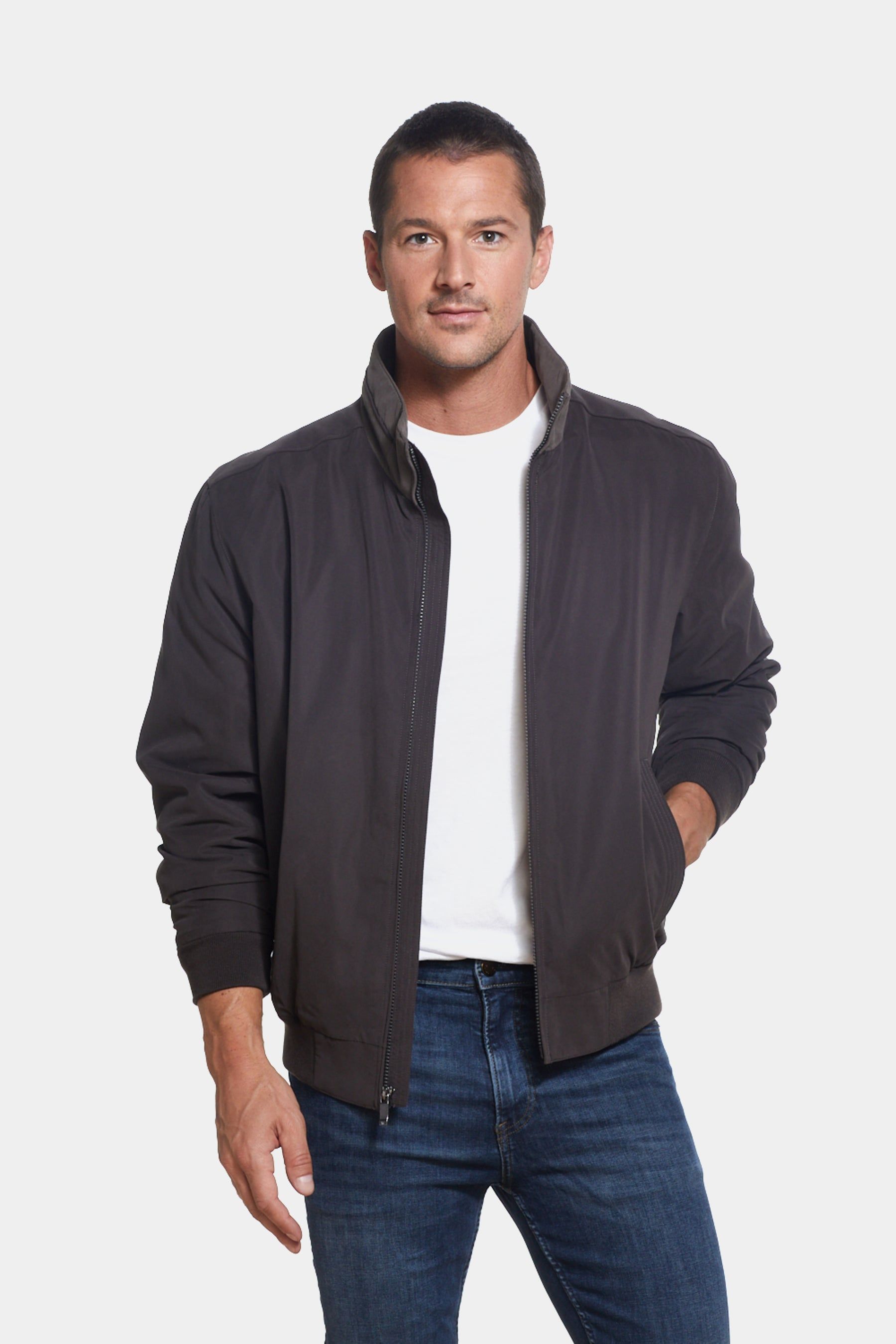 Microfiber Fleece-Lined Bomber Jacket sold by Lord & Taylor