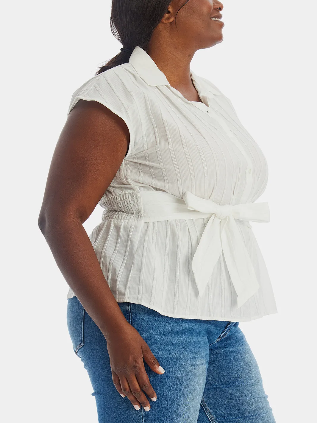 Waist Tie Button Down Shirt sold by Lord & Taylor product image thumbnail 3