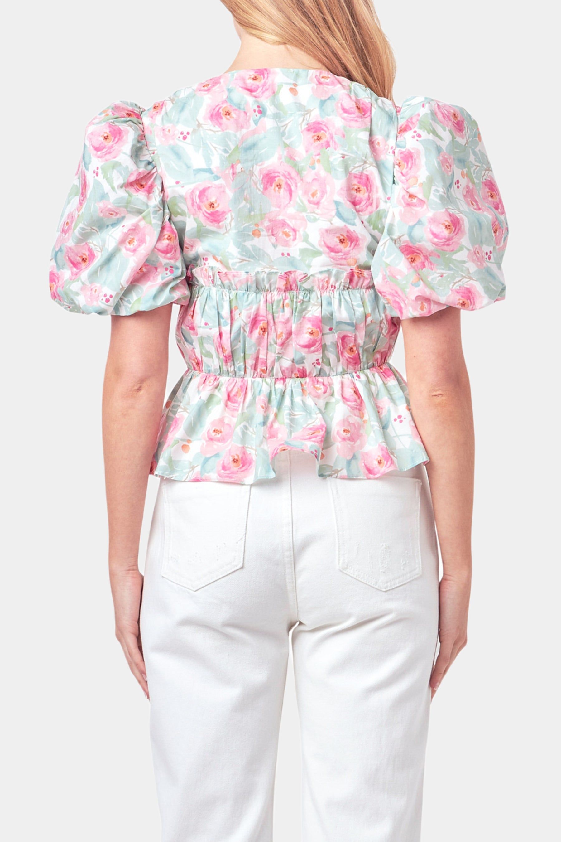 Floral Puff Sleeve Top sold by Lord & Taylor product image thumbnail 3
