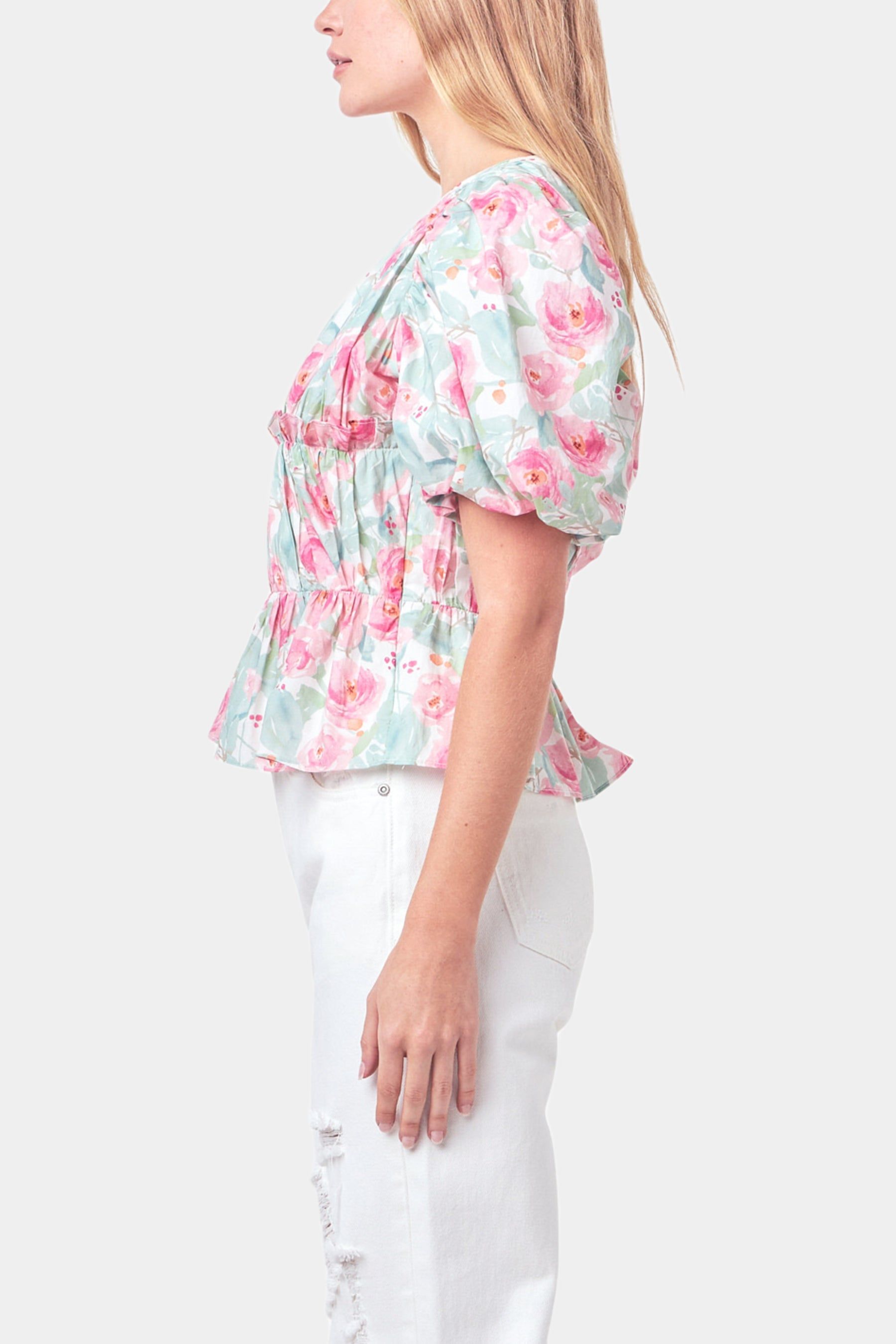 Floral Puff Sleeve Top sold by Lord & Taylor product image thumbnail 4