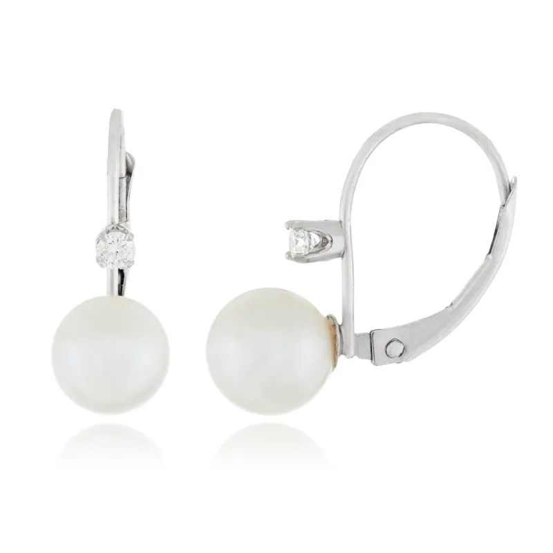 14k White Gold  7-8mm Pearl Earrings sold by Lord & Taylor