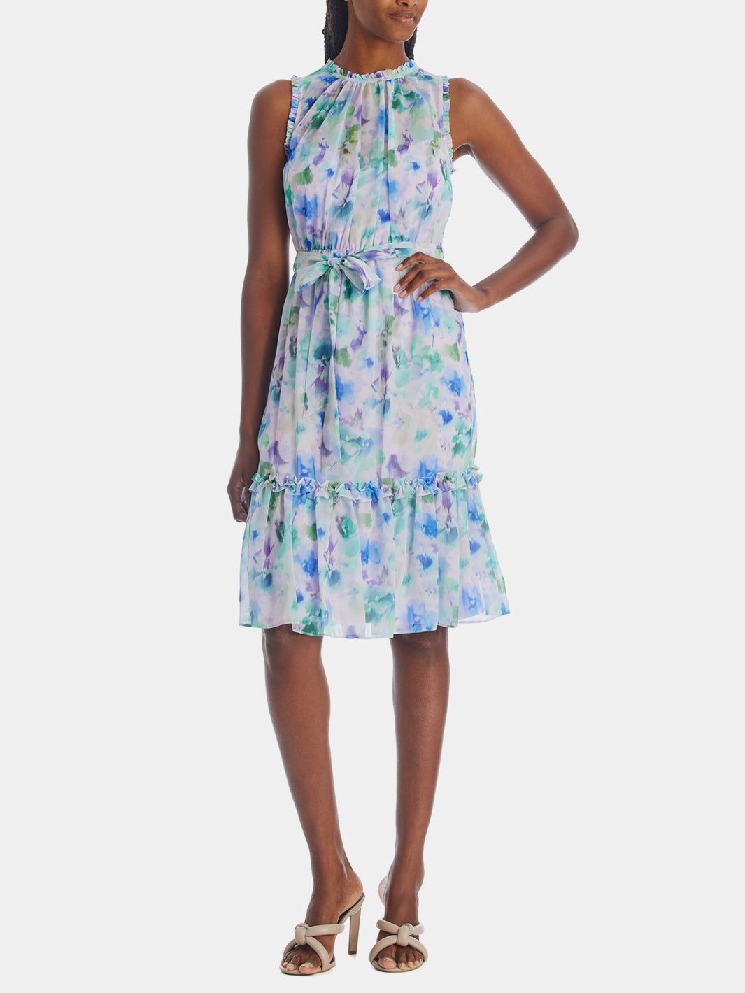 Watercolor Chiffon Print Dress sold by Lord & Taylor product image thumbnail 4