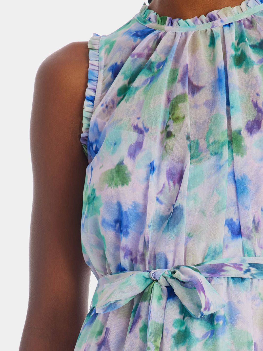Watercolor Chiffon Print Dress sold by Lord & Taylor product image thumbnail 5