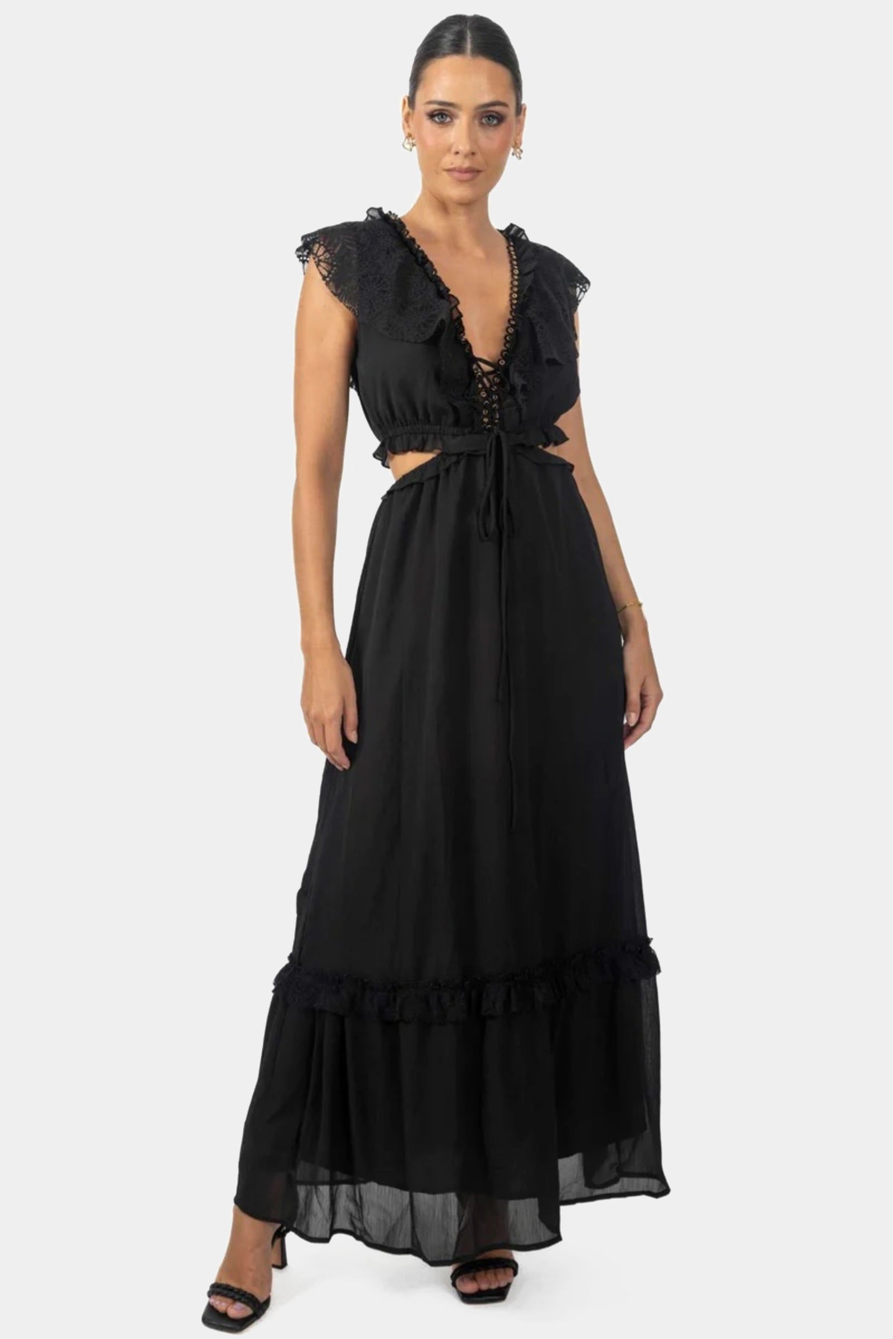 Miah Lace-Up Maxi Dress sold by Lord & Taylor product image thumbnail 6