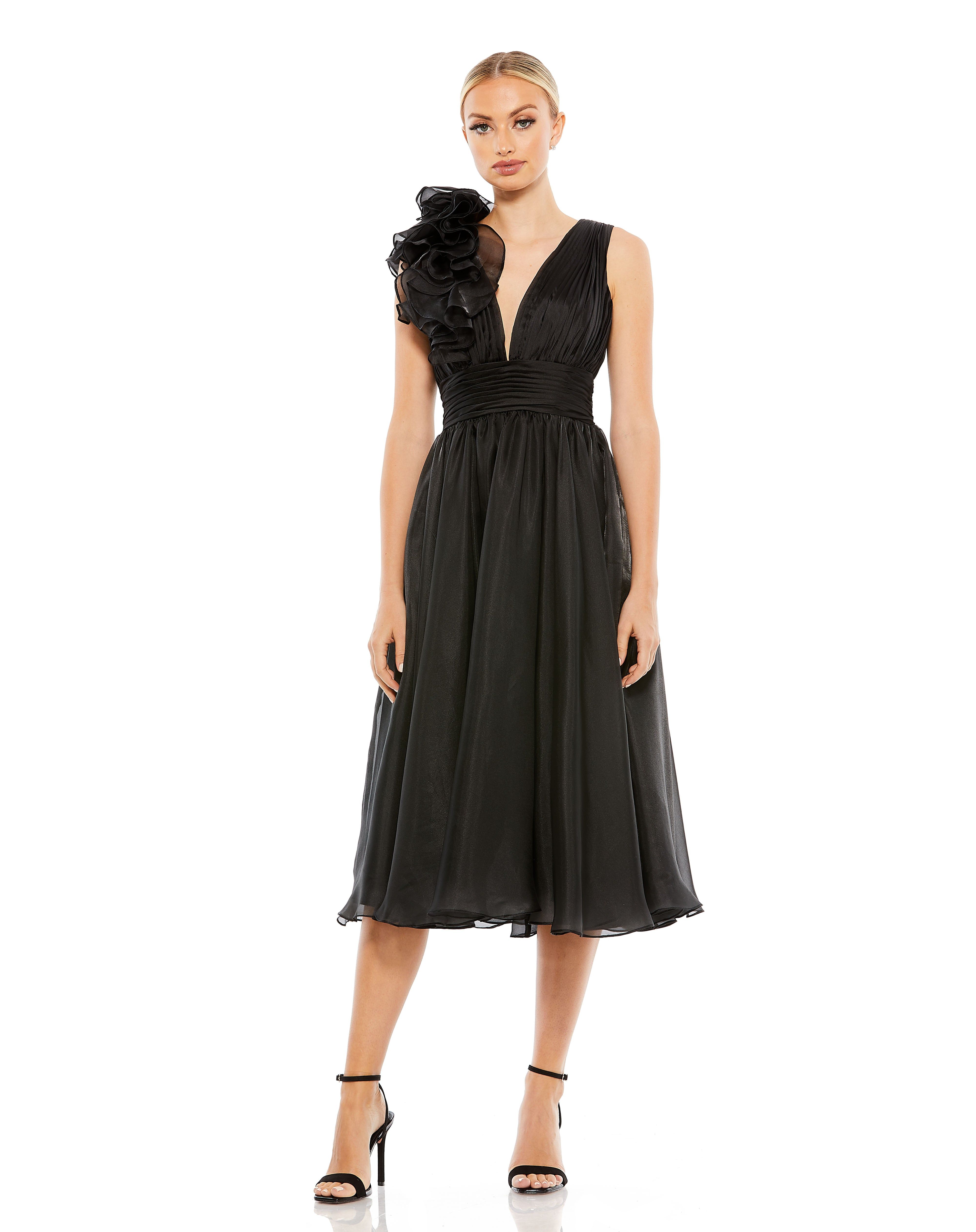 Sleeveless Plunge Neck Tea Dress sold by Lord & Taylor