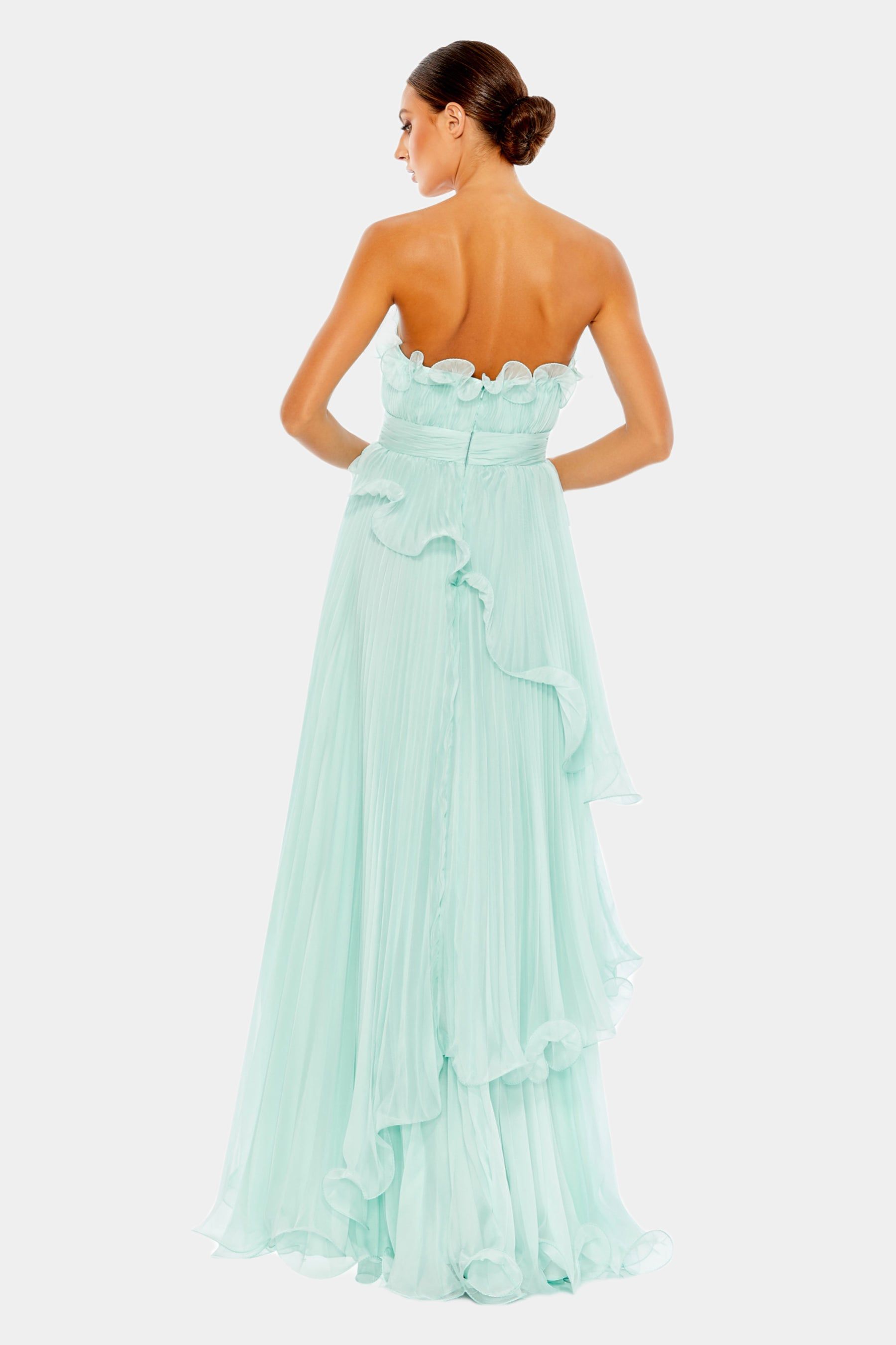 Pleated Tiered Ruffled Strapless Gown sold by Lord & Taylor product image thumbnail 2