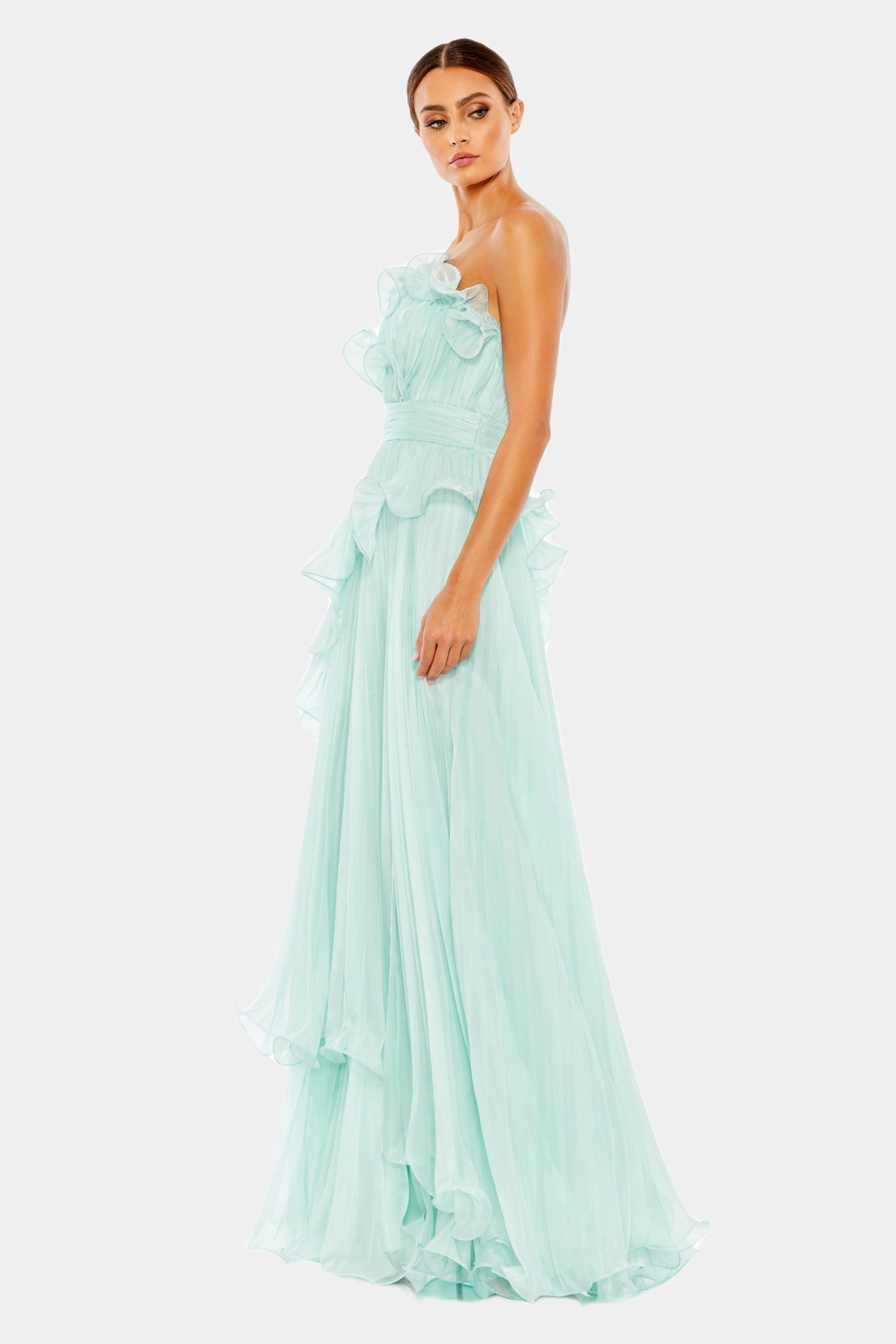 Pleated Tiered Ruffled Strapless Gown sold by Lord & Taylor product image thumbnail 3