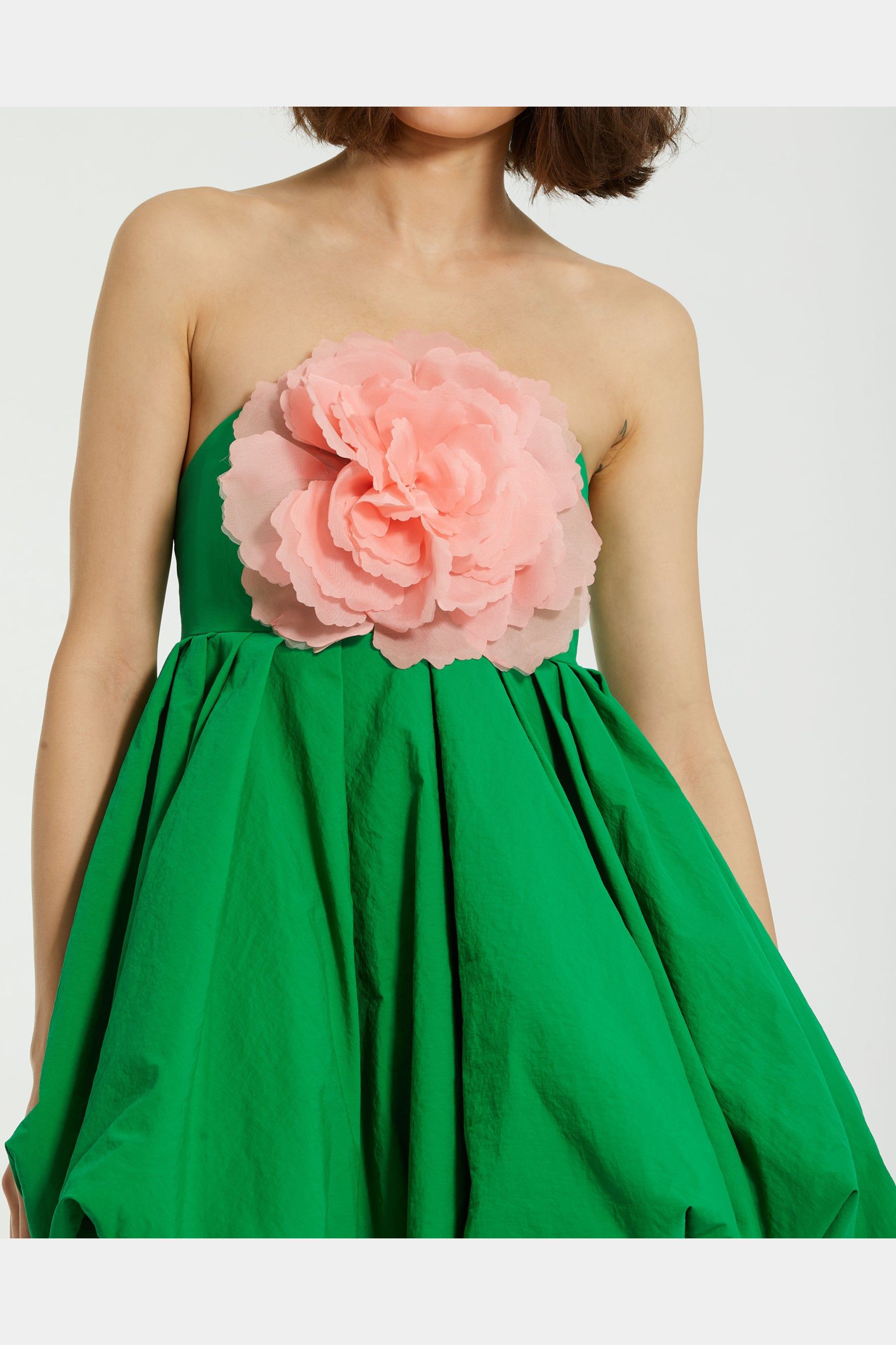Faille Strapless Mini Dress With Flower sold by Lord & Taylor product image thumbnail 3