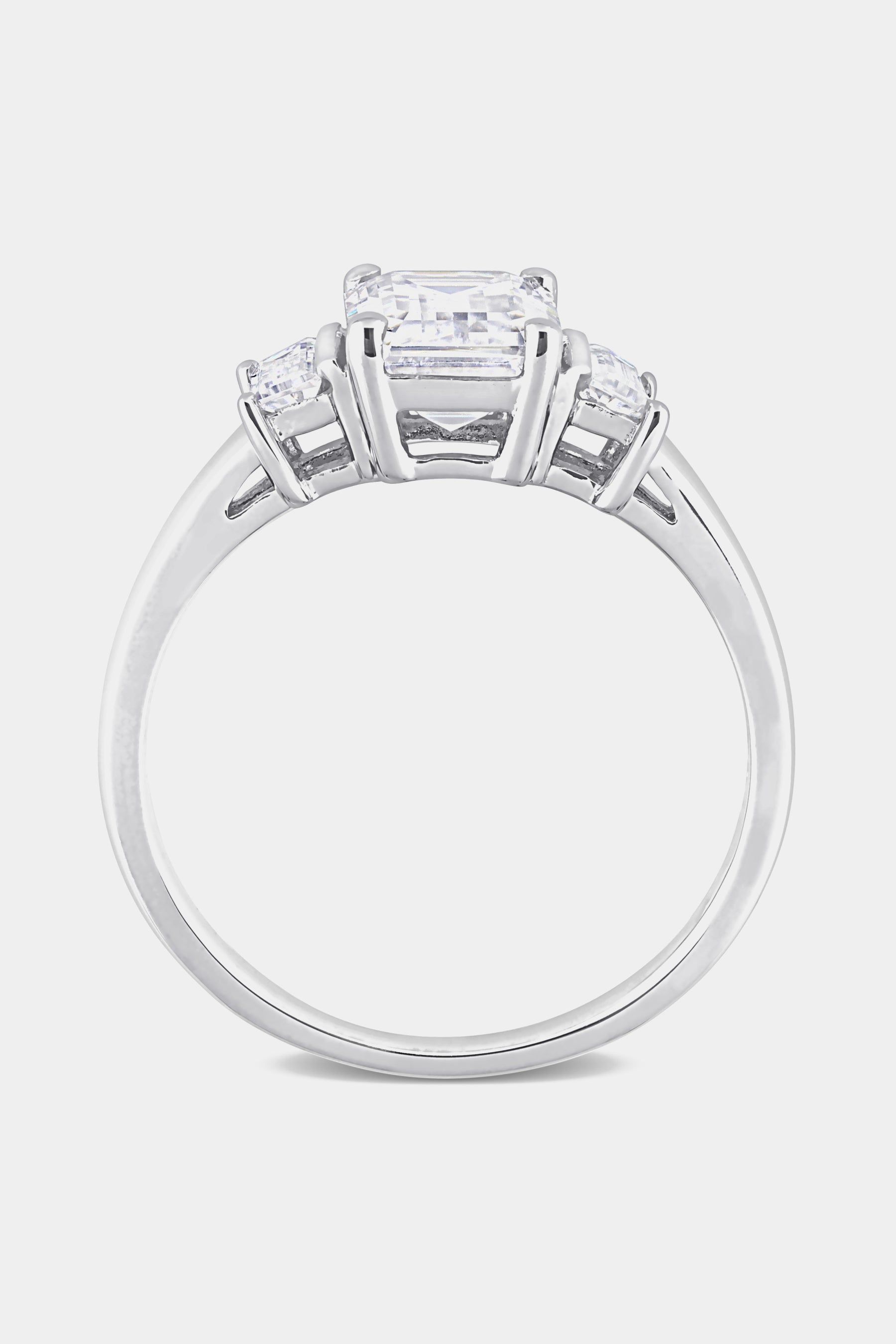 Moissanite Three-Stone Engagement Ring in Sterling Silver sold by Lord & Taylor product image thumbnail 3