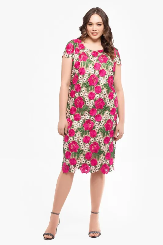 Short Sleeve Embroidered Lace Sheath Dress sold by Lord & Taylor
