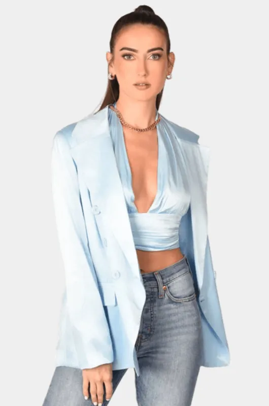 Cleo Silky Cropped Halter Top sold by Lord & Taylor