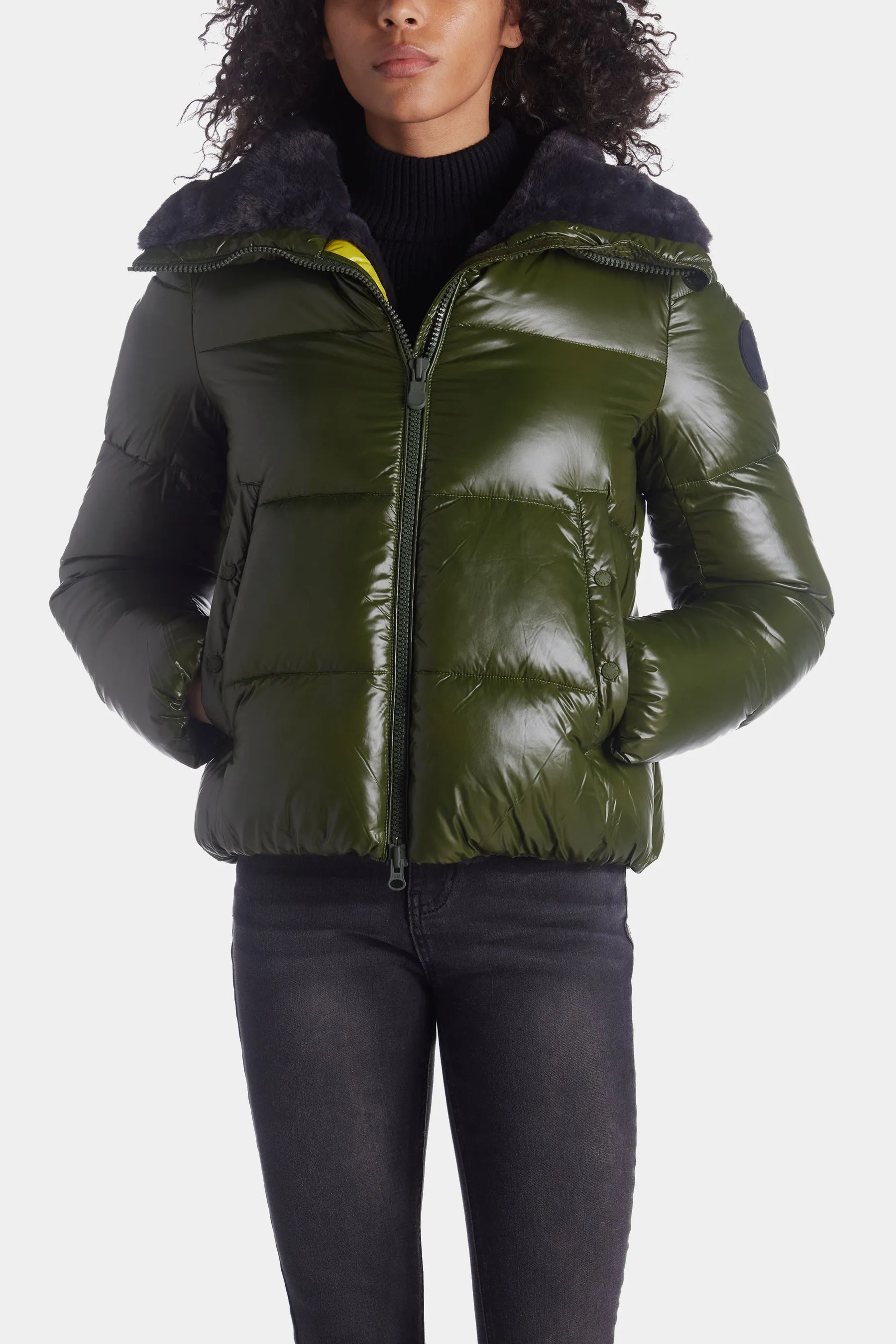 Moma Funnel Neck Puffer With Faux Fur sold by Lord & Taylor