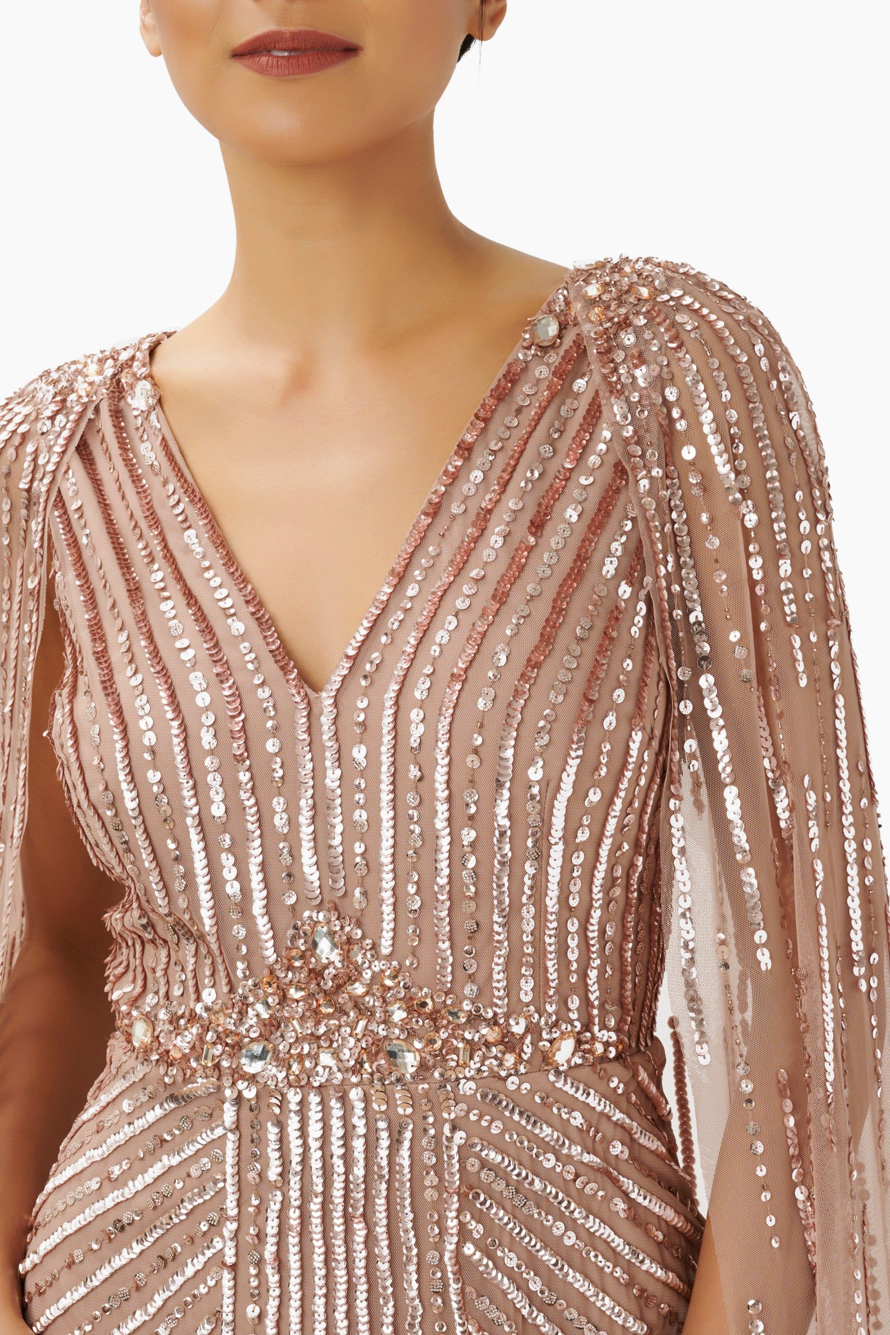 Beaded Cape Gown sold by Lord & Taylor product image thumbnail 2