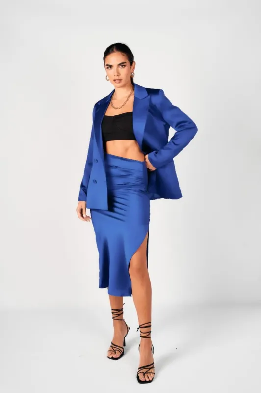 Alondra Blue Double-Breasted Blazer Top And Skirt Set sold by Lord & Taylor