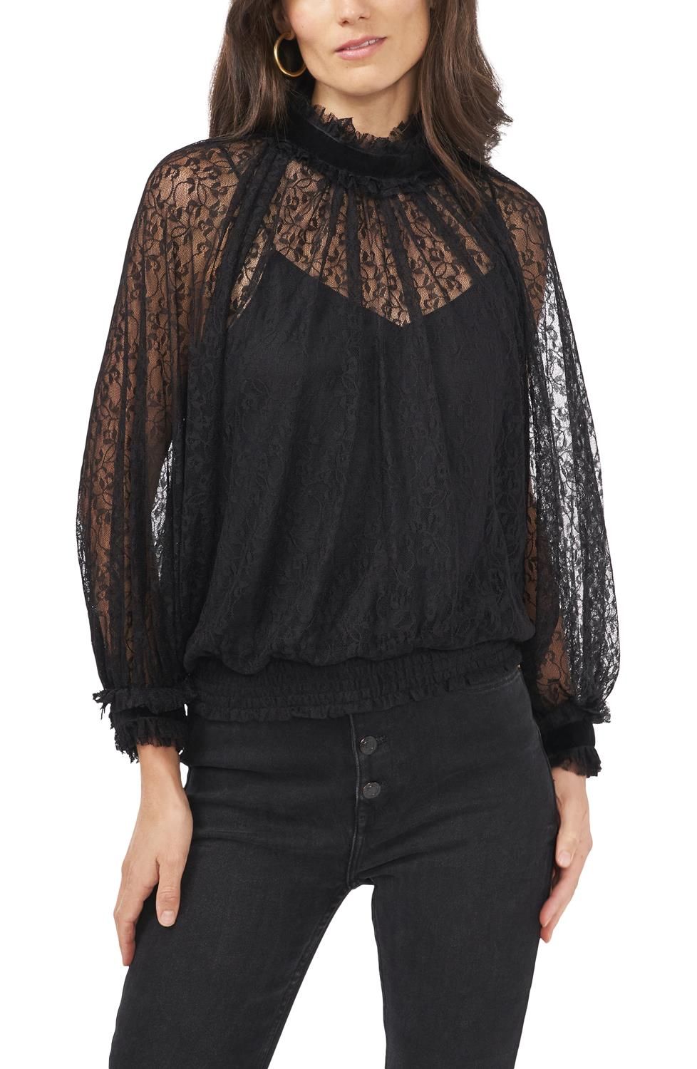 Velvet Balloon Sleeve Lace Blouse sold by Lord & Taylor product image thumbnail 5