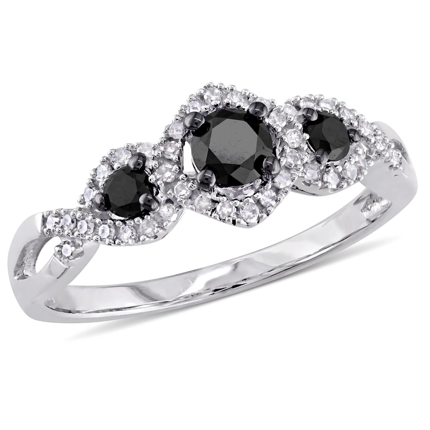 10k White Gold Black and White Diamond Ring sold by Lord & Taylor product image thumbnail 6
