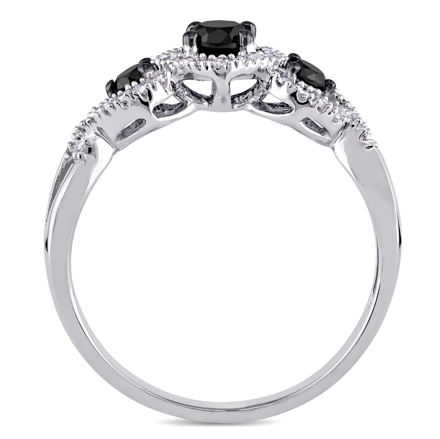 10k White Gold Black and White Diamond Ring sold by Lord & Taylor product image thumbnail 3