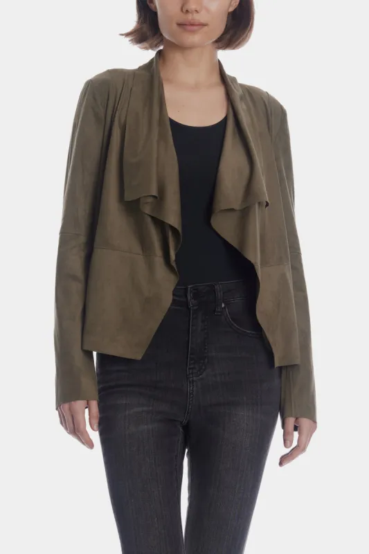 Faux Suede Draped Moto Jacket sold by Lord & Taylor
