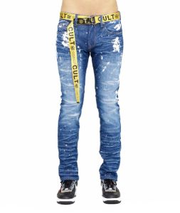 Rocker Platter Print Slim Jeans with Logo Belt sold by Lord & Taylor