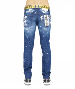 Rocker Platter Print Slim Jeans with Logo Belt sold by Lord & Taylor