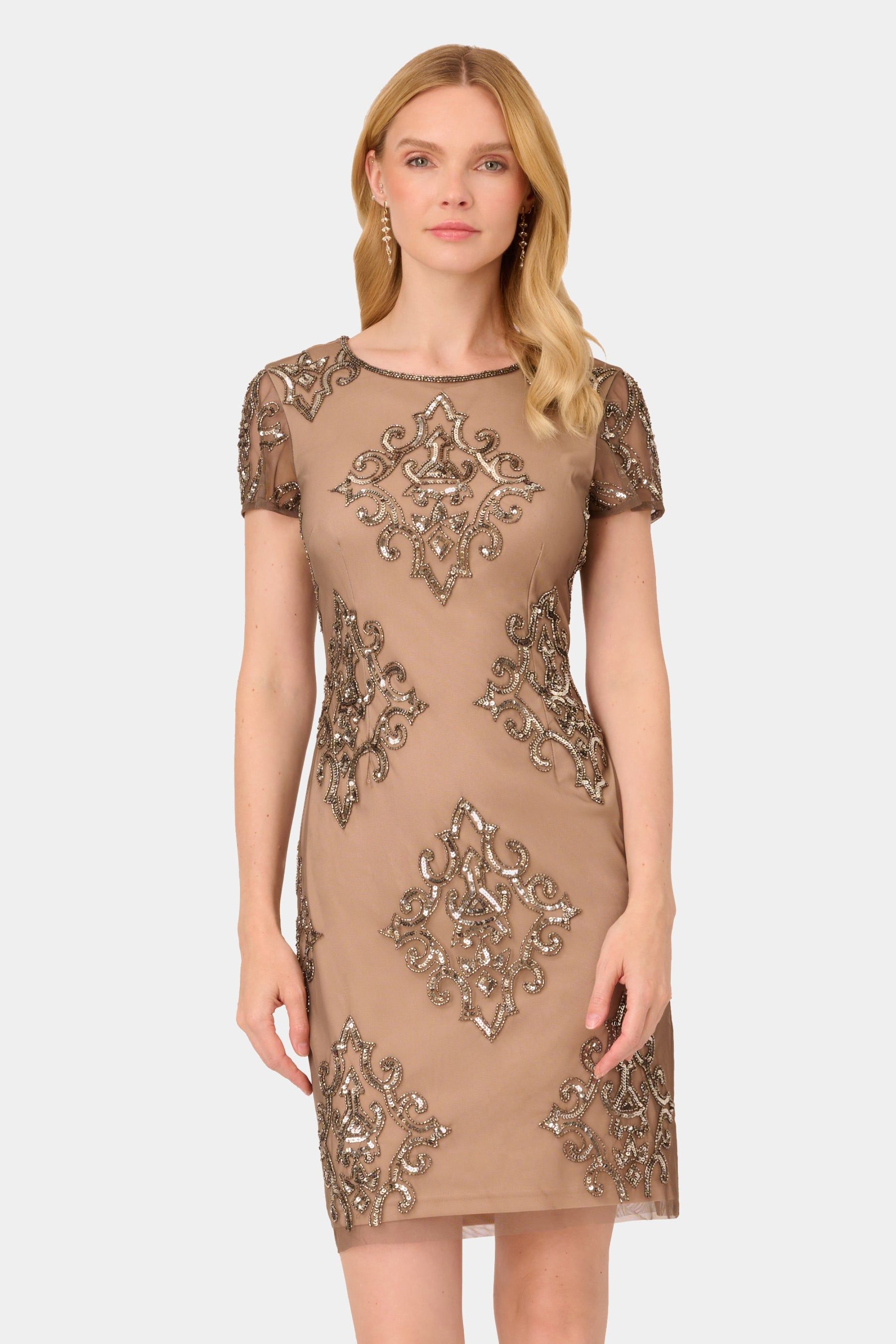 Cap Sleeve Short Beaded Dress sold by Lord & Taylor
