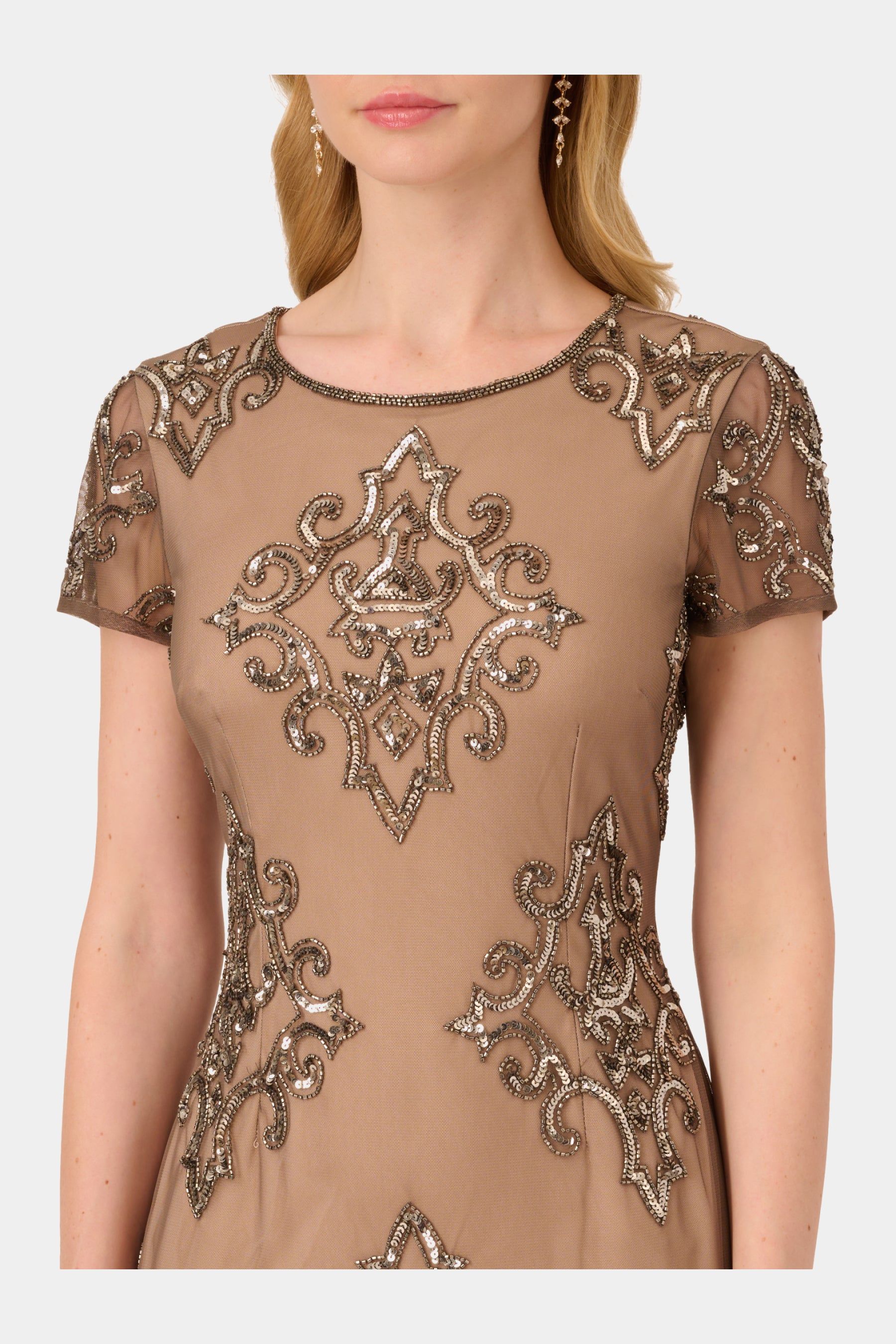 Cap Sleeve Short Beaded Dress sold by Lord & Taylor product image thumbnail 2