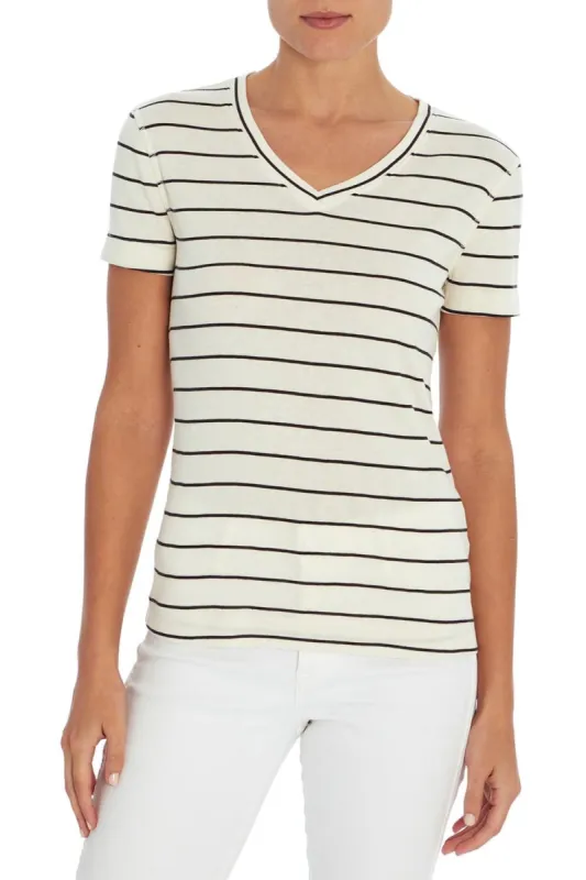 V Neck Tee Stripe sold by Lord & Taylor