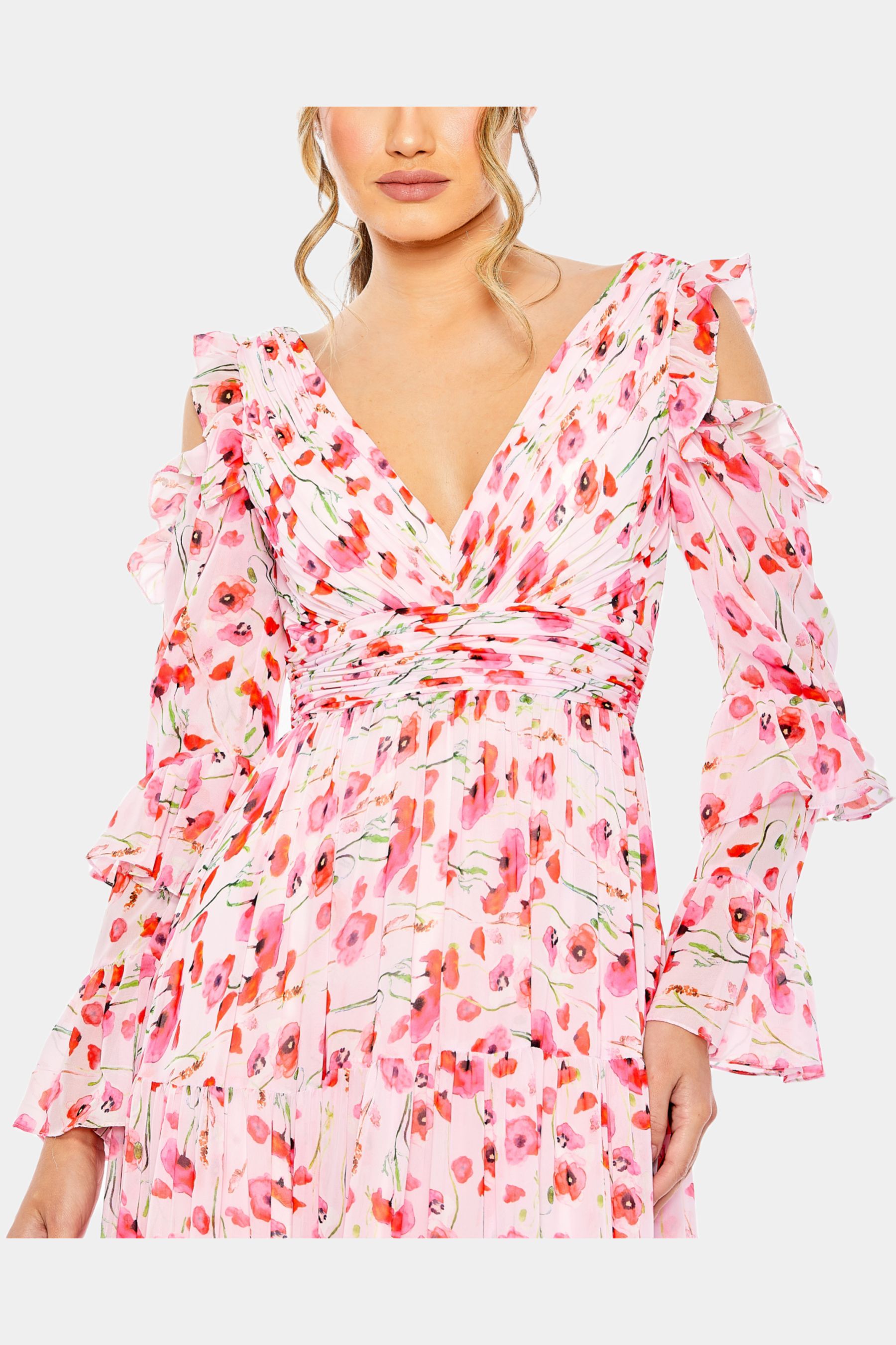 Floral Print Drop Shoulder Ruffle Sleeve Gown sold by Lord & Taylor product image thumbnail 3