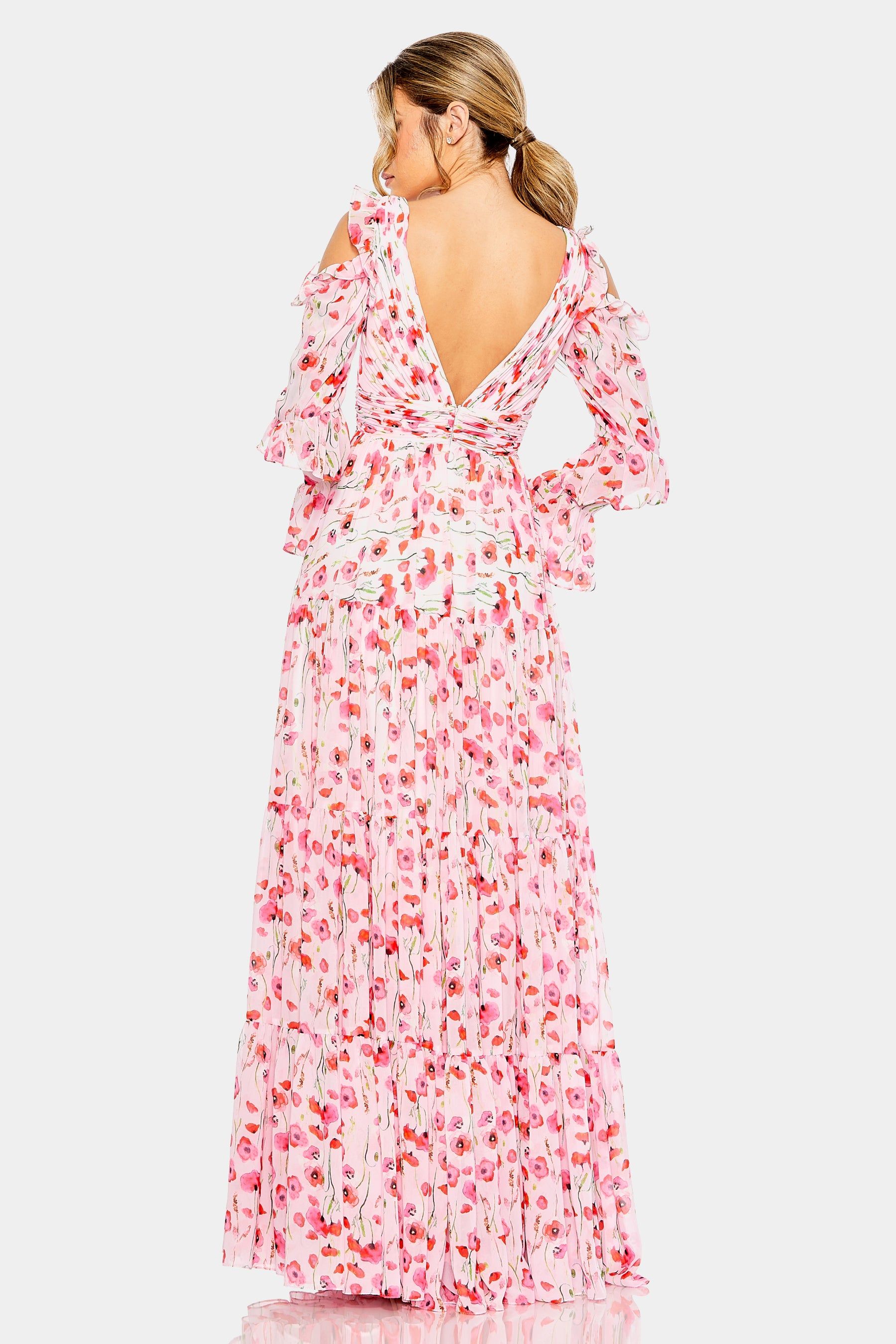 Floral Print Drop Shoulder Ruffle Sleeve Gown sold by Lord & Taylor