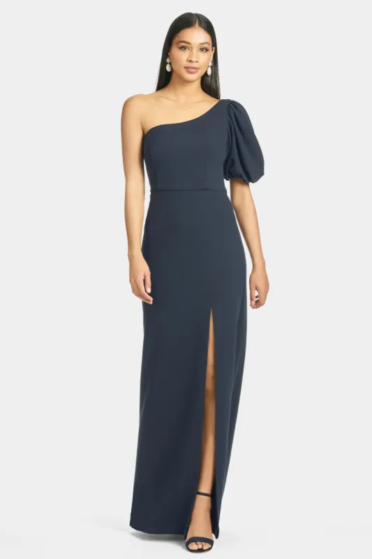 Nadia Puff One-Shoulder Crepe Gown sold by Lord & Taylor