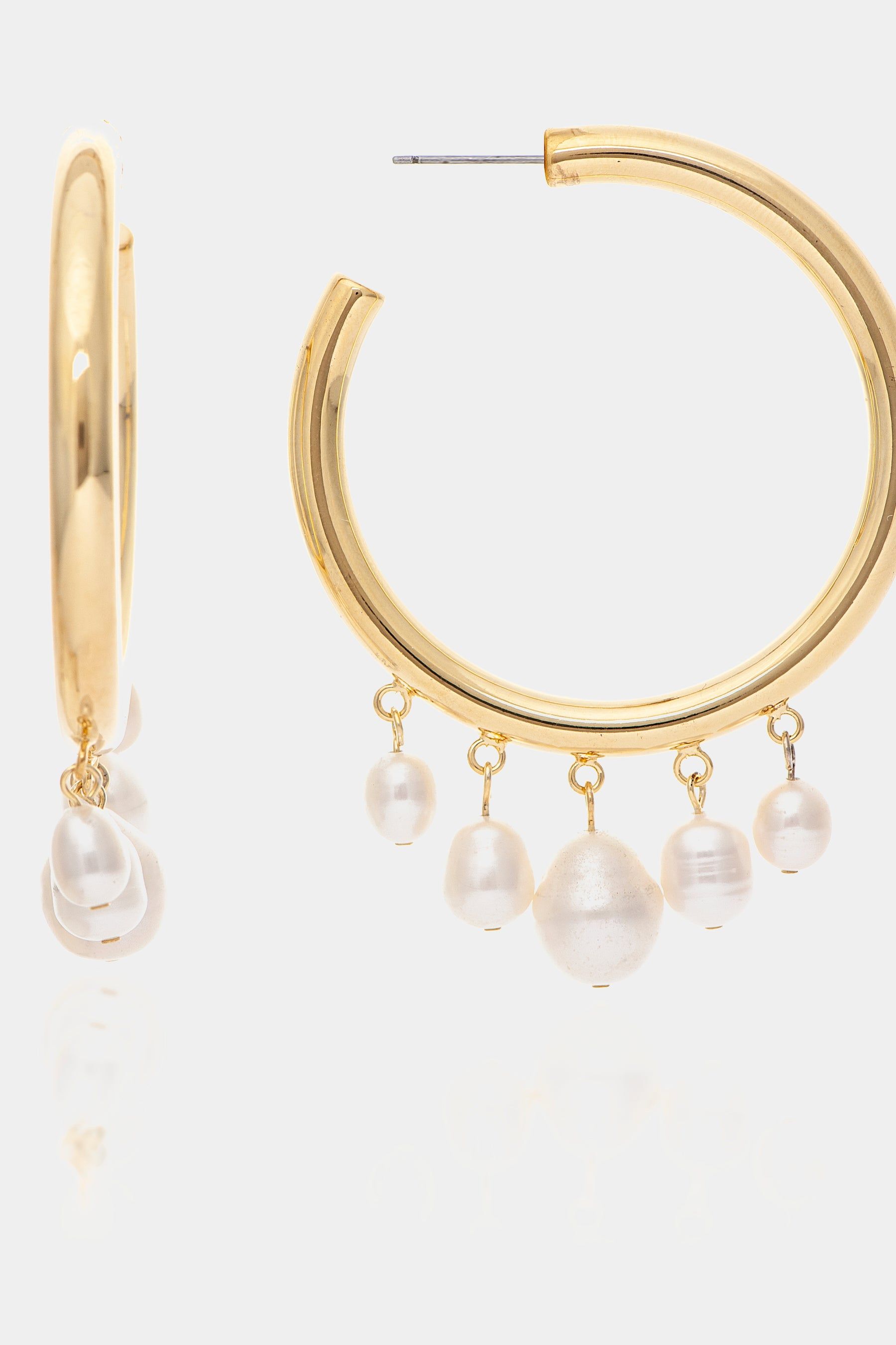 Pearl Hoop Earrings sold by Lord & Taylor