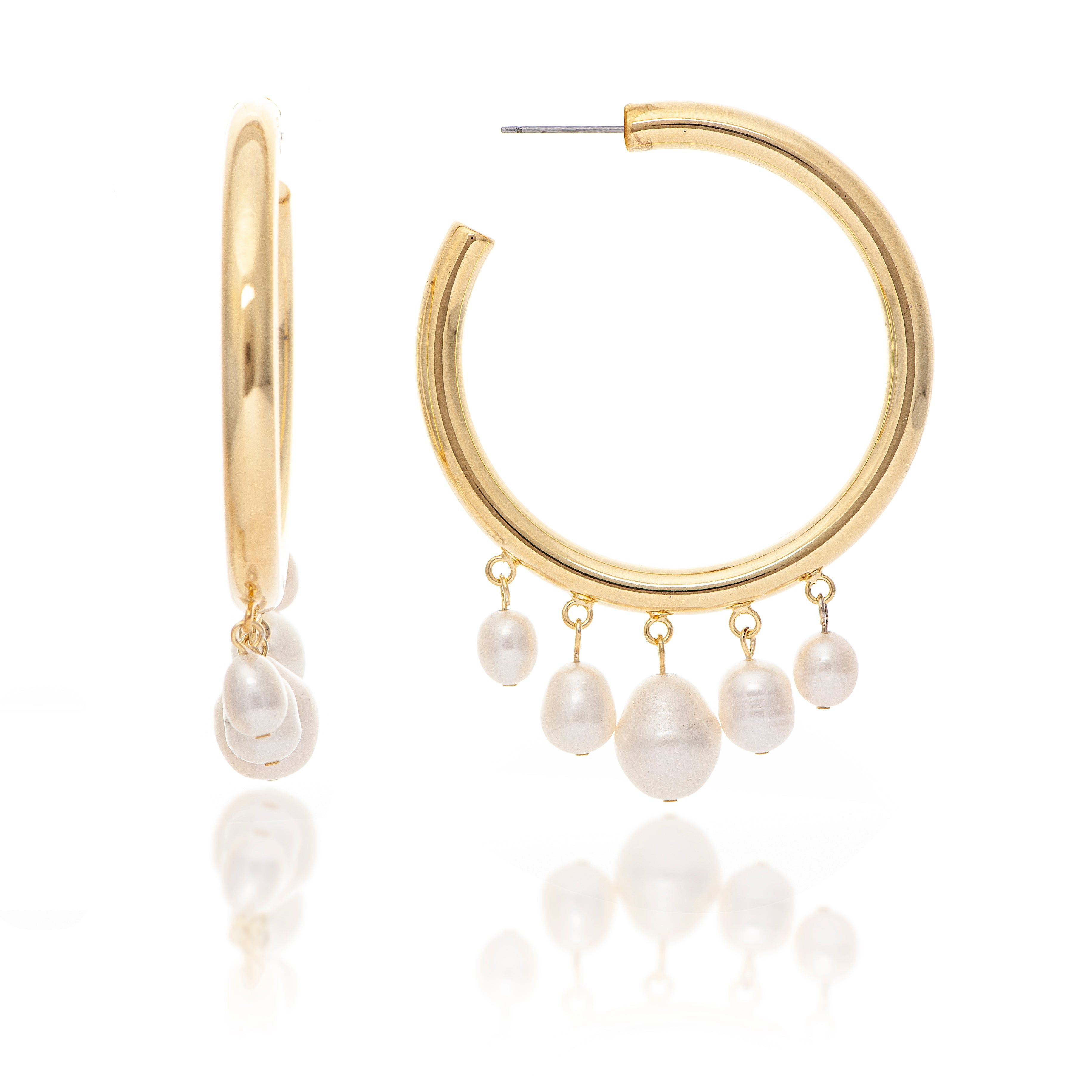 Pearl Hoop Earrings sold by Lord & Taylor product image thumbnail 5