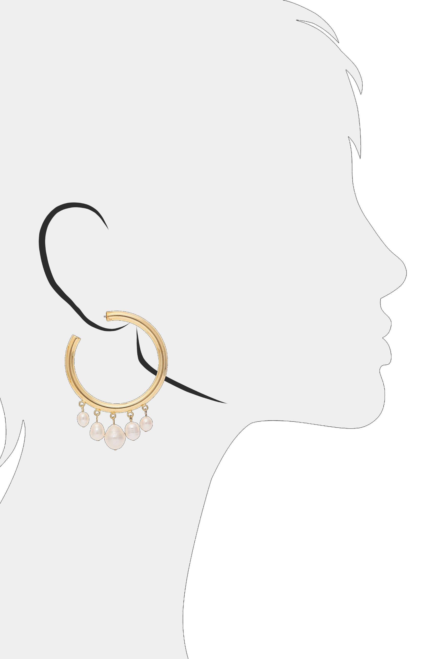 Pearl Hoop Earrings sold by Lord & Taylor product image thumbnail 3