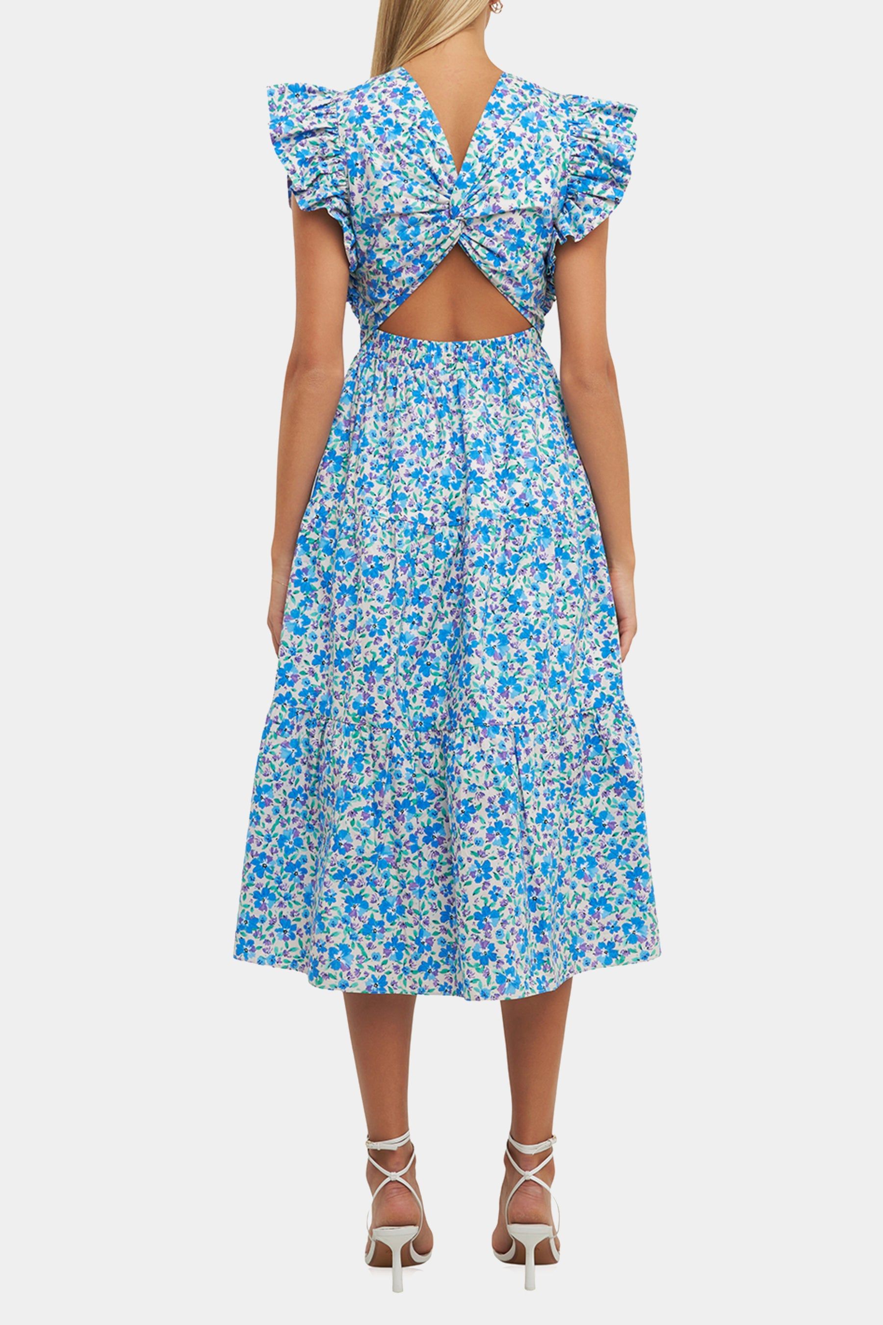 Floral Back Cut-Out Midi Dress sold by Lord & Taylor product image thumbnail 3